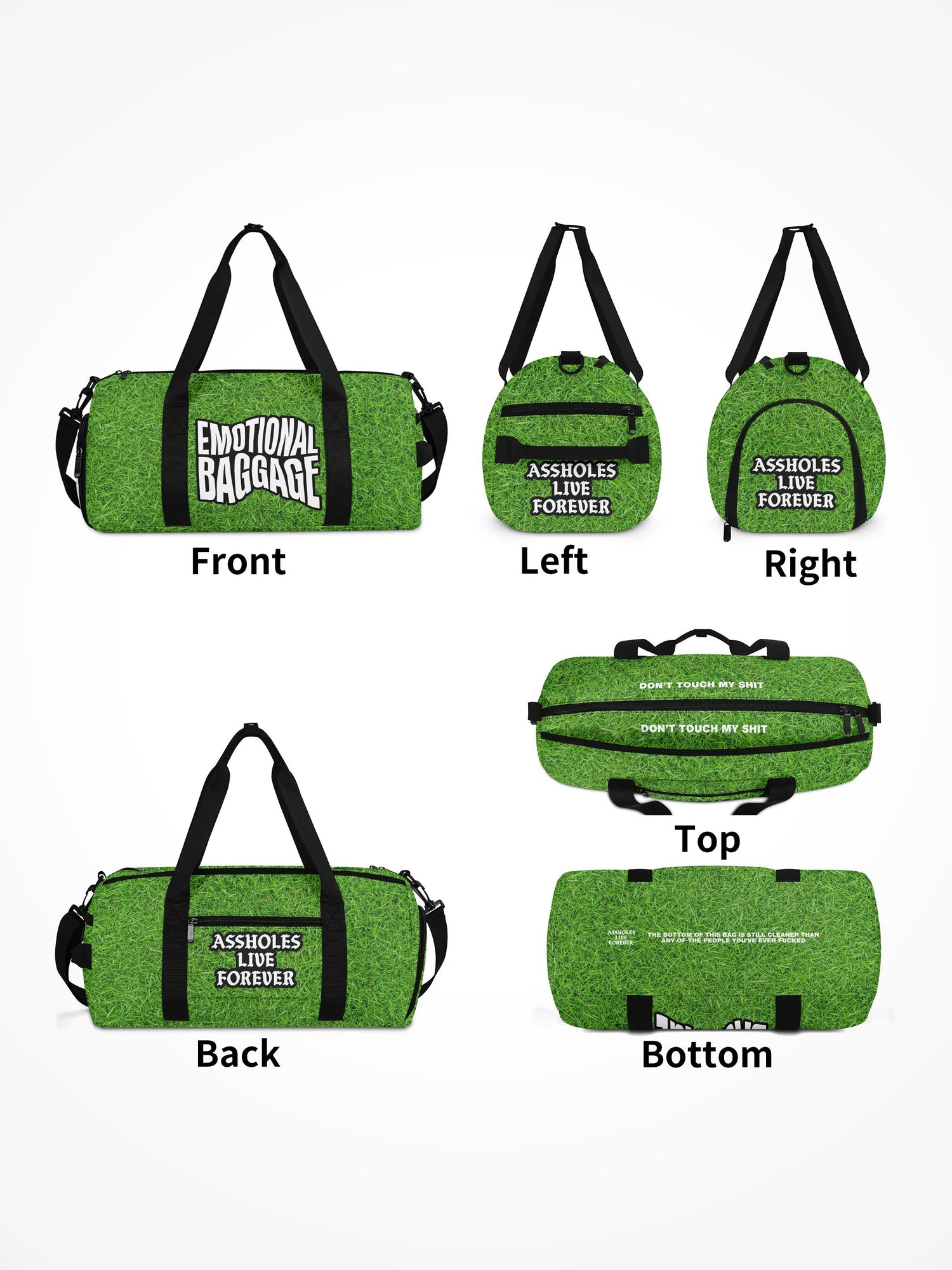 Duffle Bag - EMOTIONAL BAGGAGE WARPED GREEN GRASS
