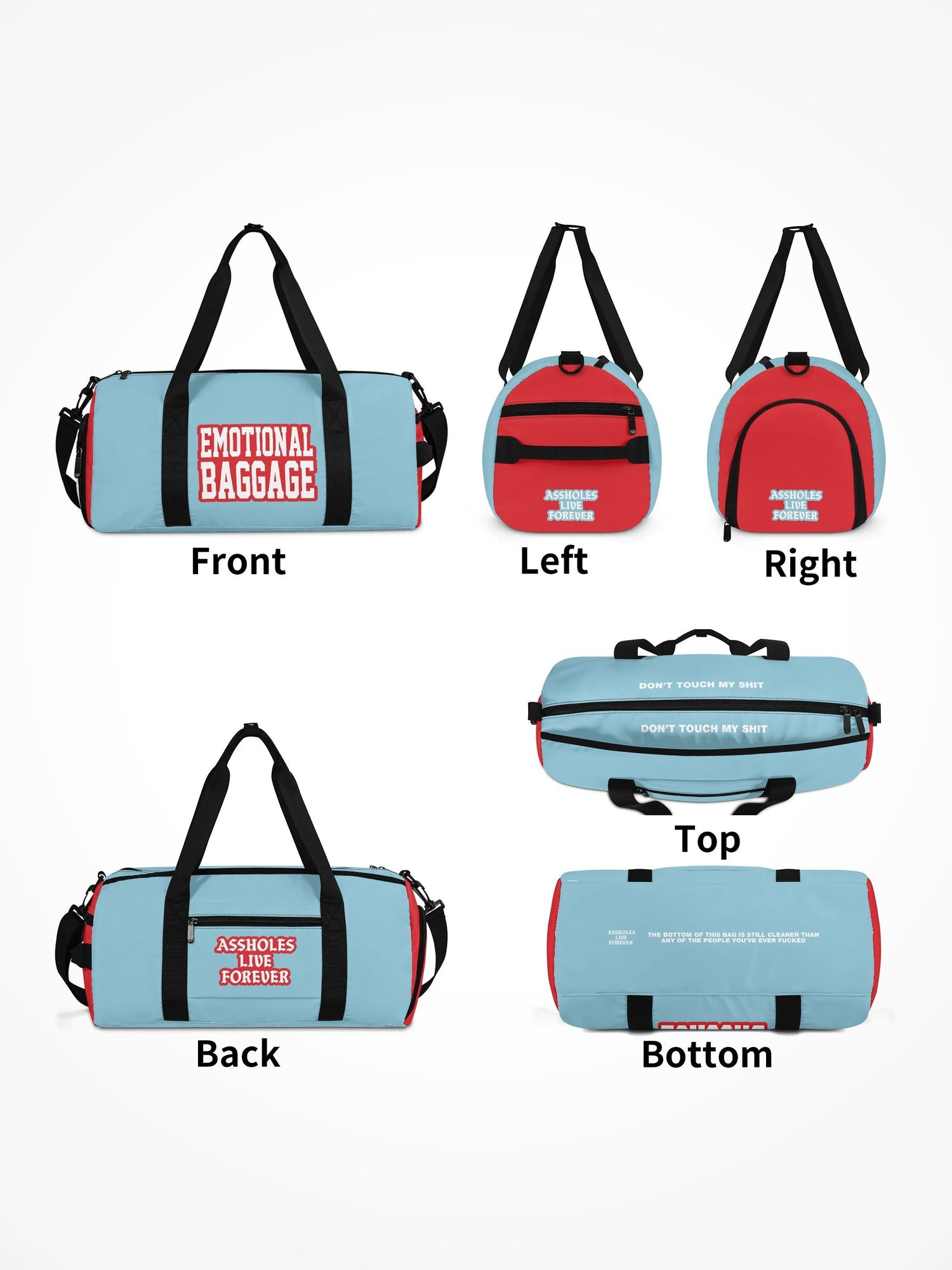 Duffle Bag - EMOTIONAL BAGGAGE WARPED LIGHT BLUE