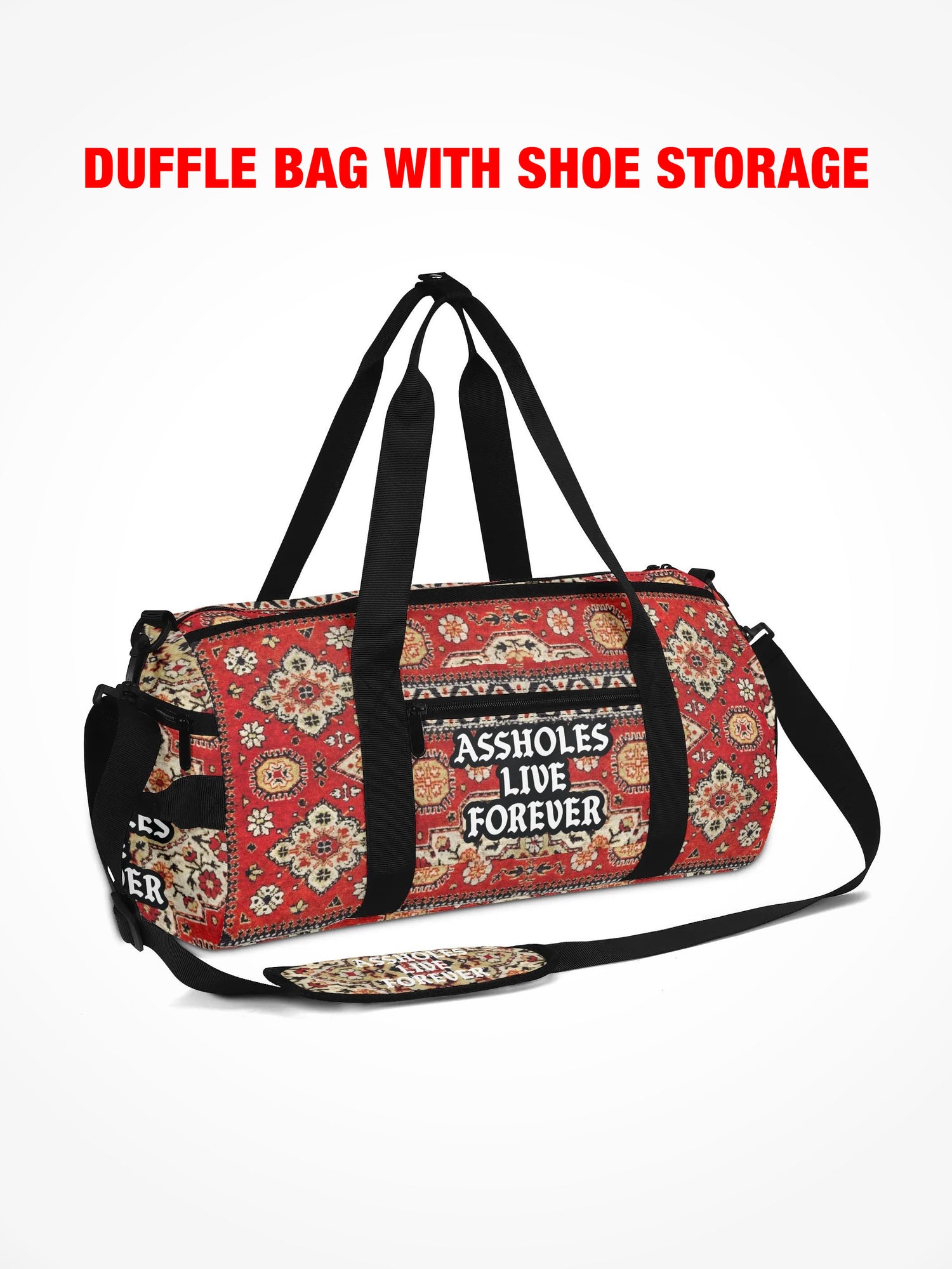 Duffle Bag - EMOTIONAL BAGGAGE RUG PATTERN