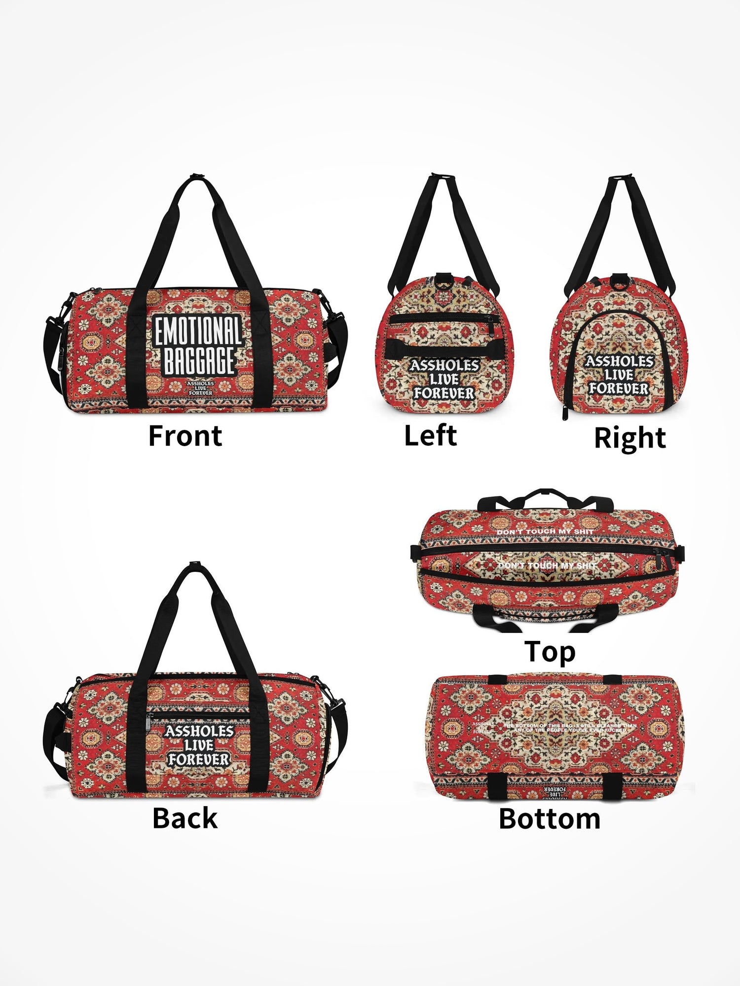 Duffle Bag - EMOTIONAL BAGGAGE RUG PATTERN