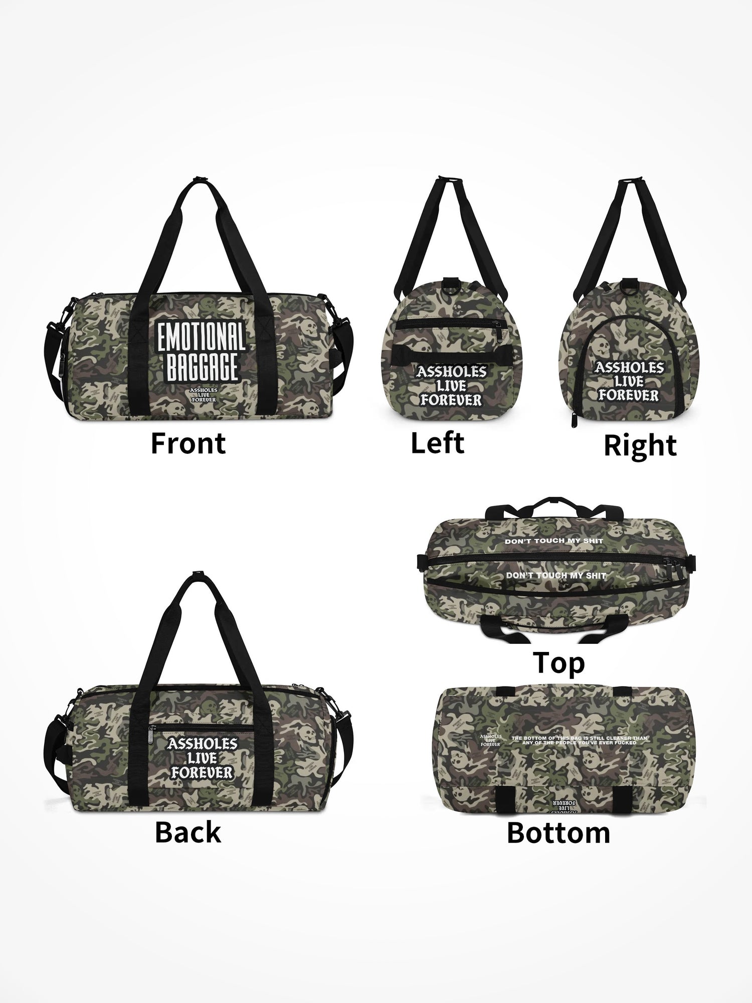 Duffle Bag - EMOTIONAL BAGGAGE CAMO SKULLS