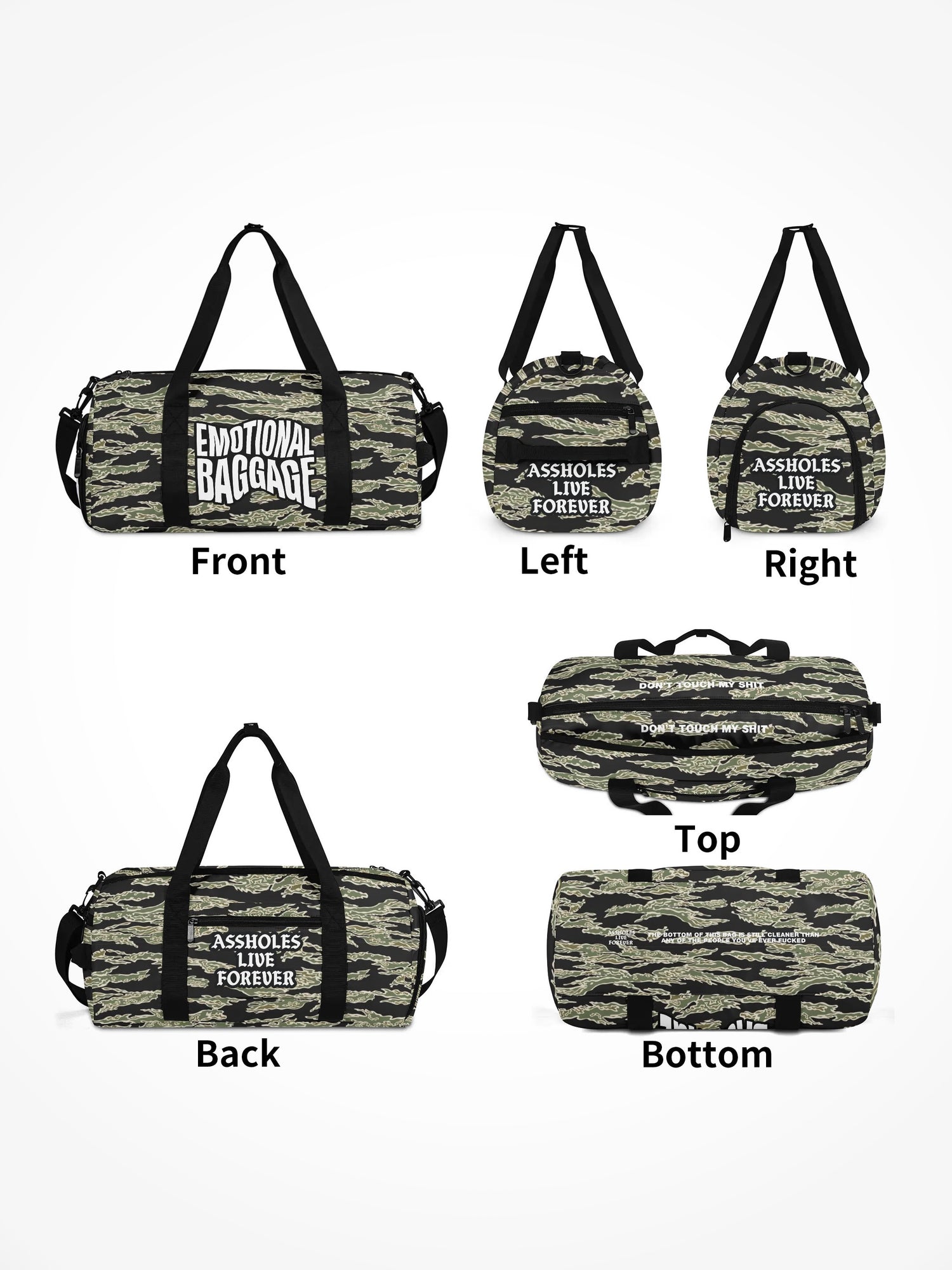 Duffle Bag - EMOTIONAL BAGGAGE WARPED GREEN TIGER