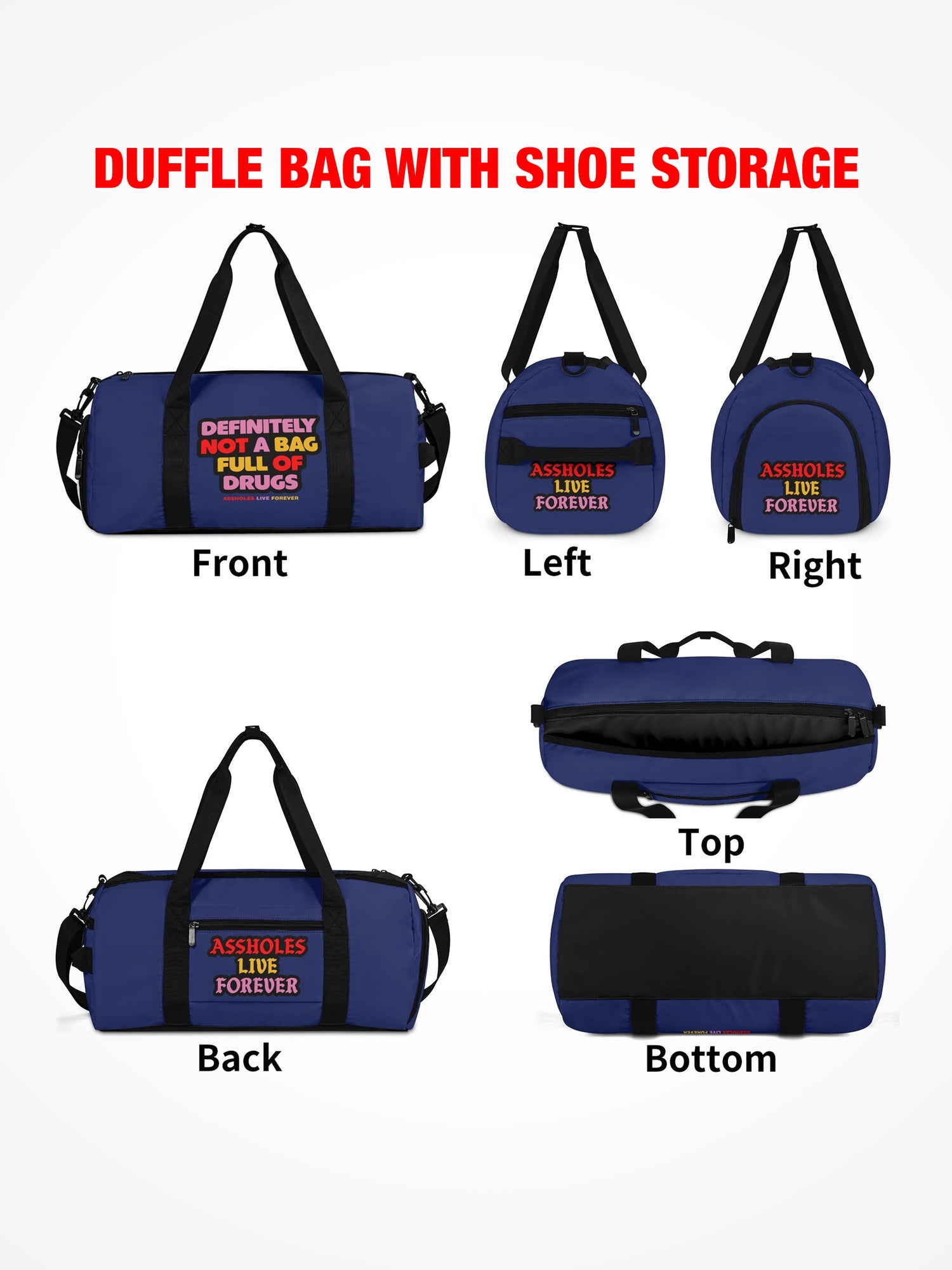 Duffle Bag - FULL OF DRUGS - NAVY MULTI COLOR