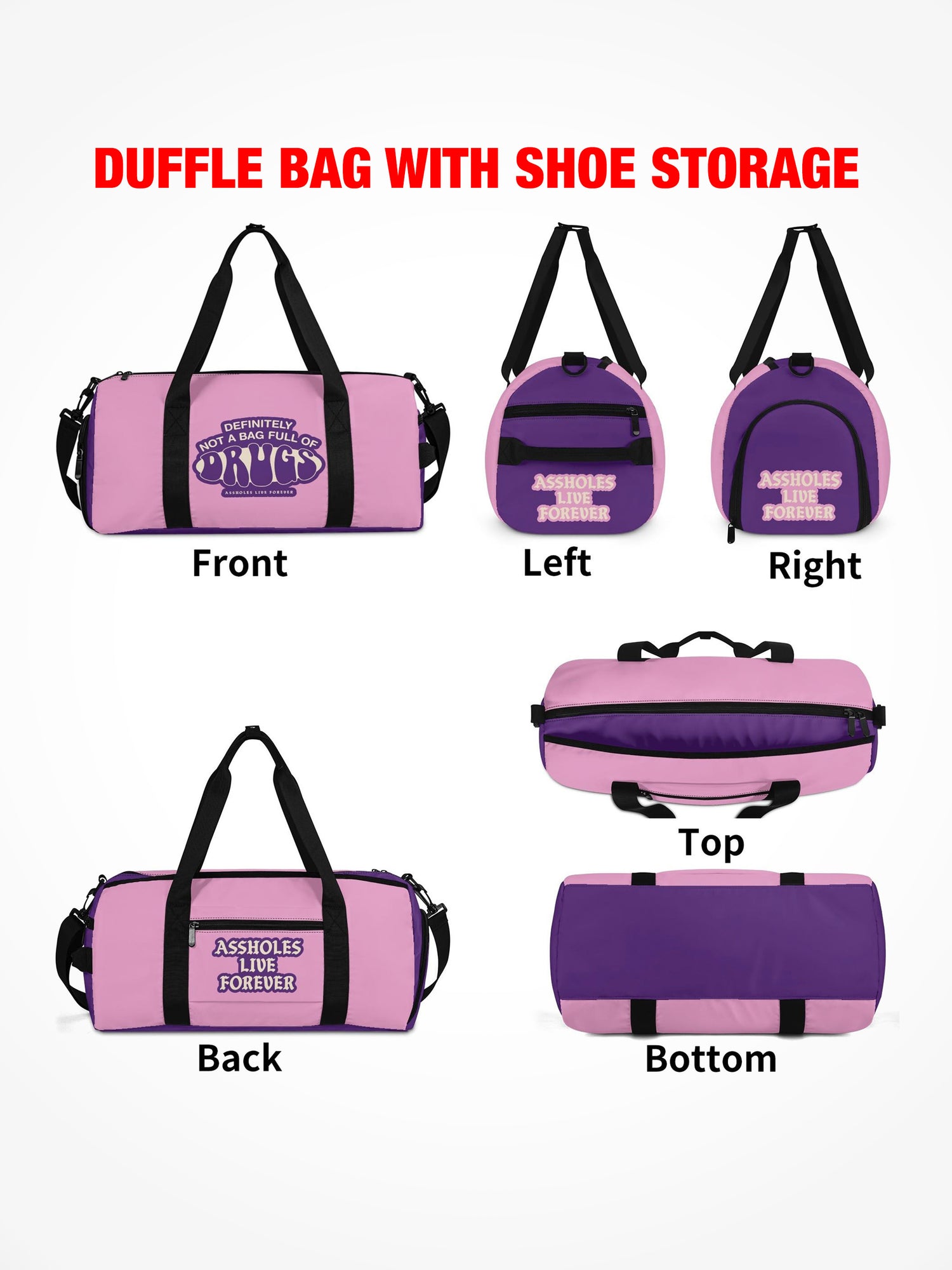 Duffle Bag - FULL OF DRUGS - Pink & Purple