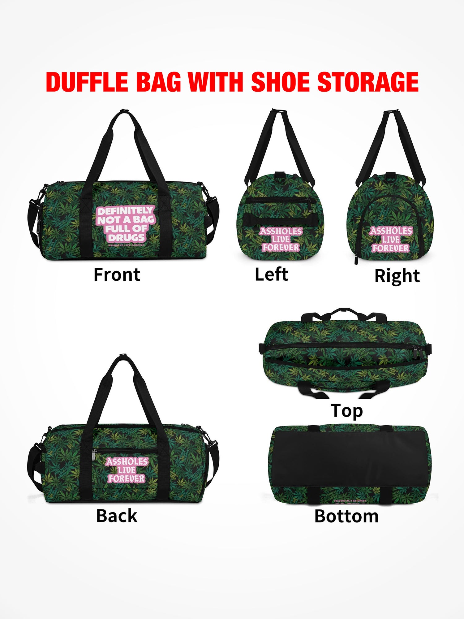 Duffle Bag - FULL OF DRUGS - Weed Pattern