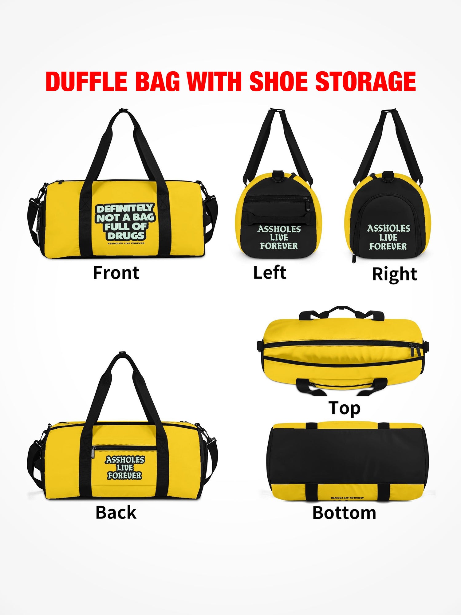 Duffle Bag - FULL OF DRUGS - YELLOW