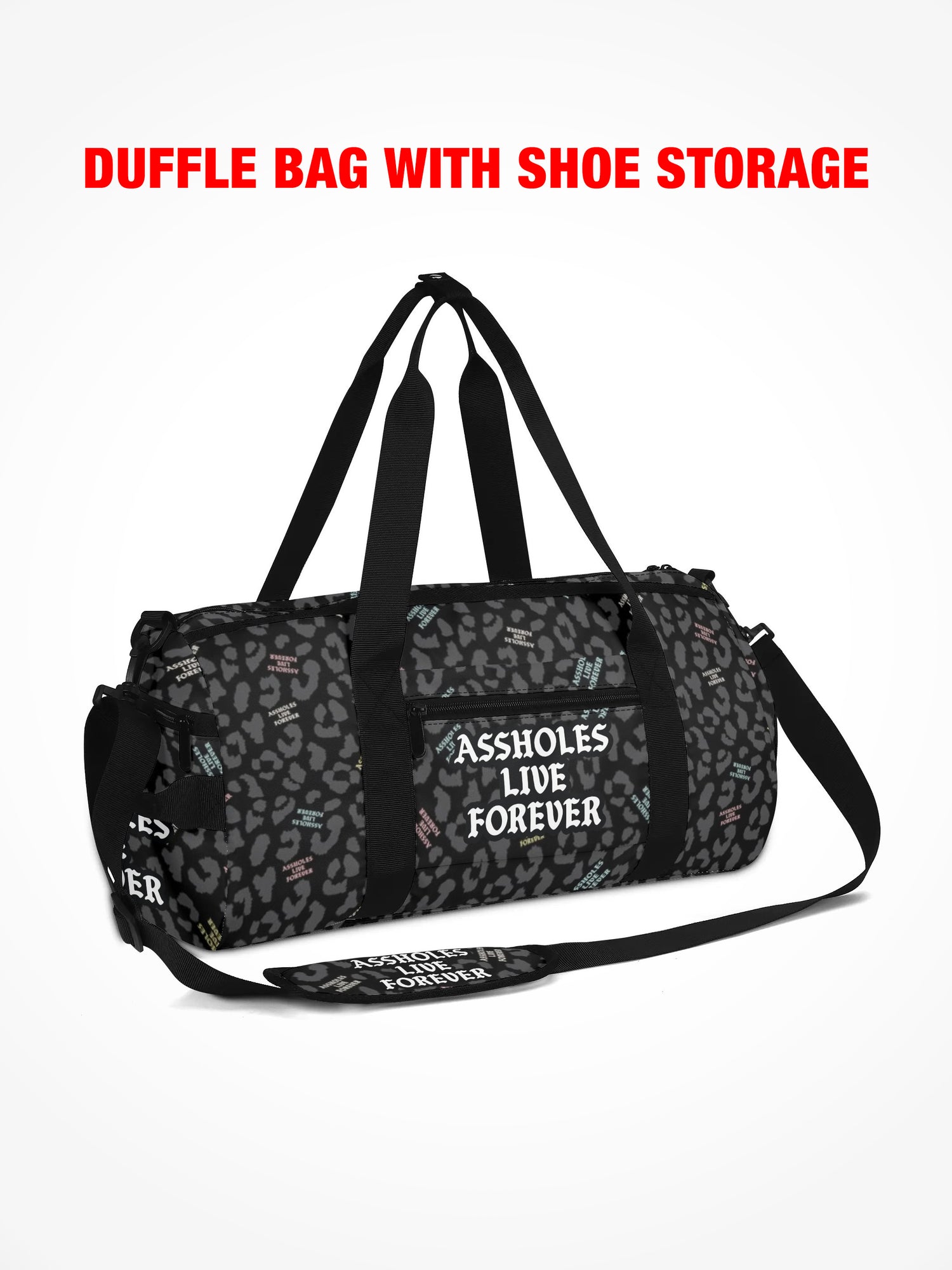 Duffle Bag - FULL OF SHIT BLACK LEOPARD