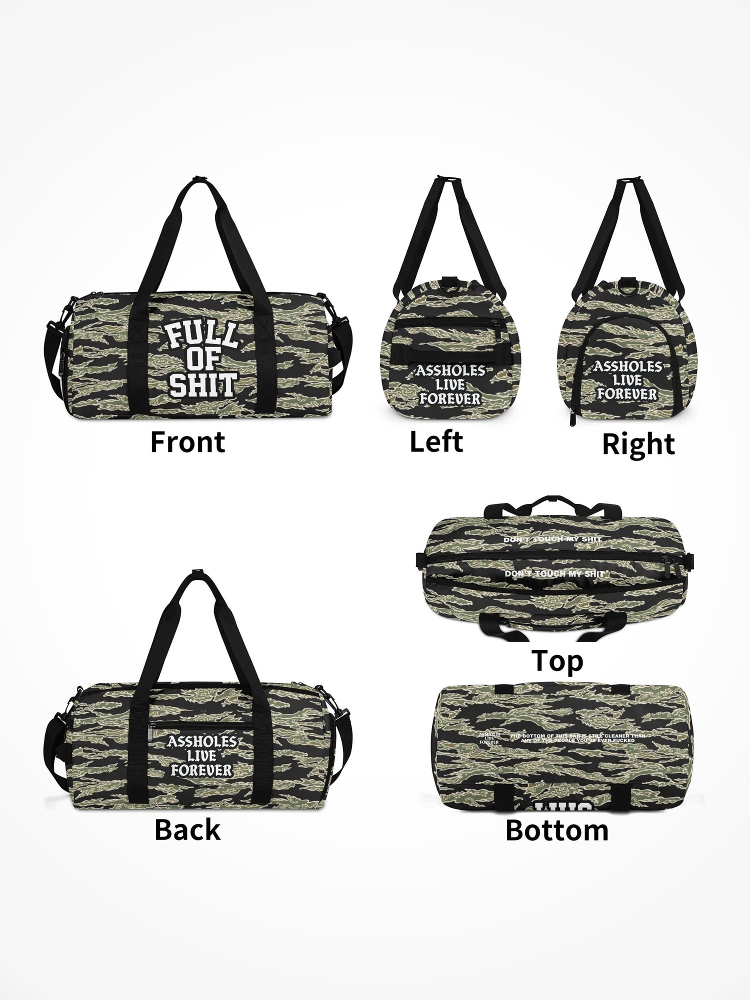 Duffle Bag - FULL OF SHIT GREEN TIGER