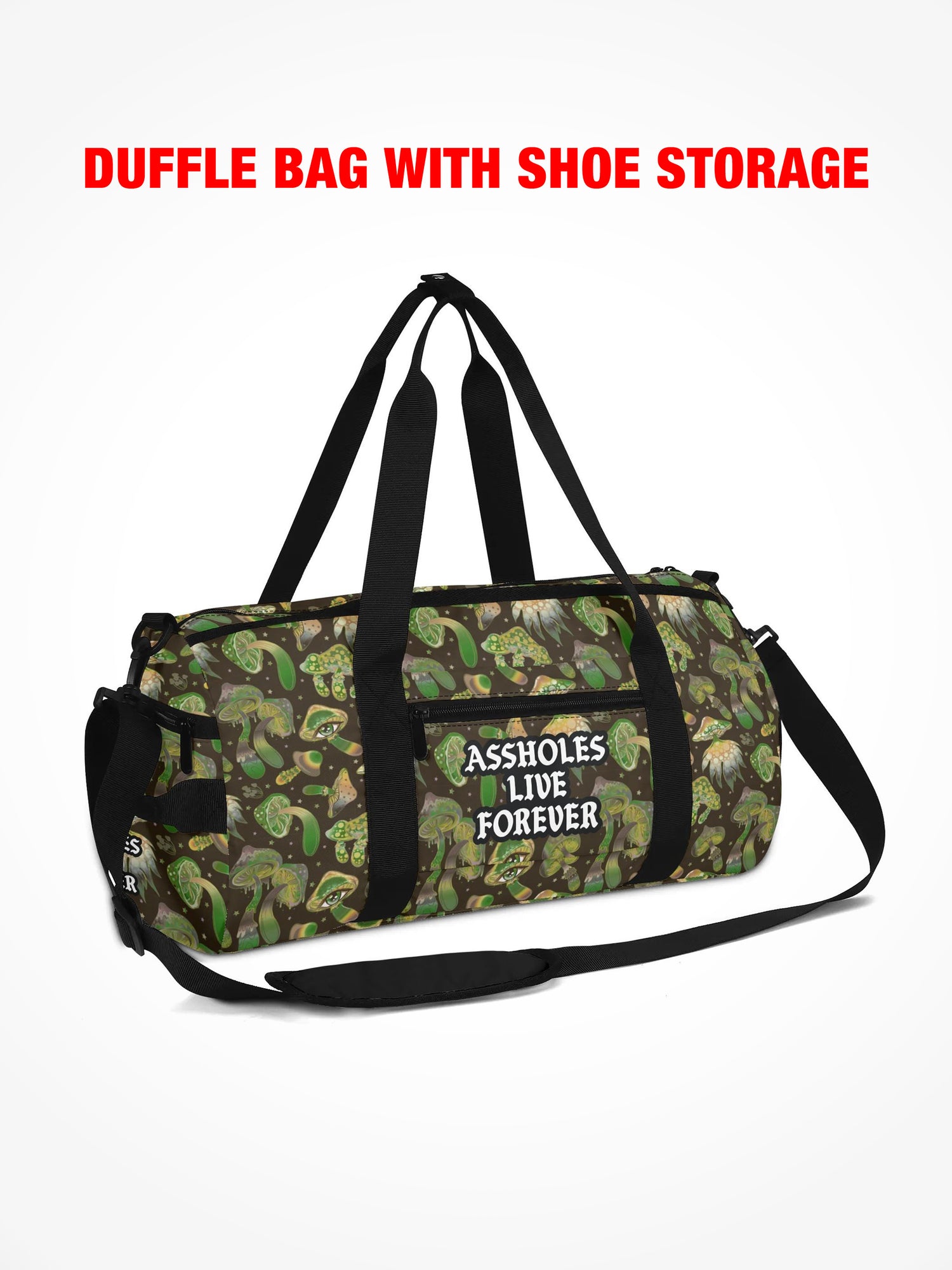 Duffle Bag - HAVE A NICE TRIP - Green Mushroom