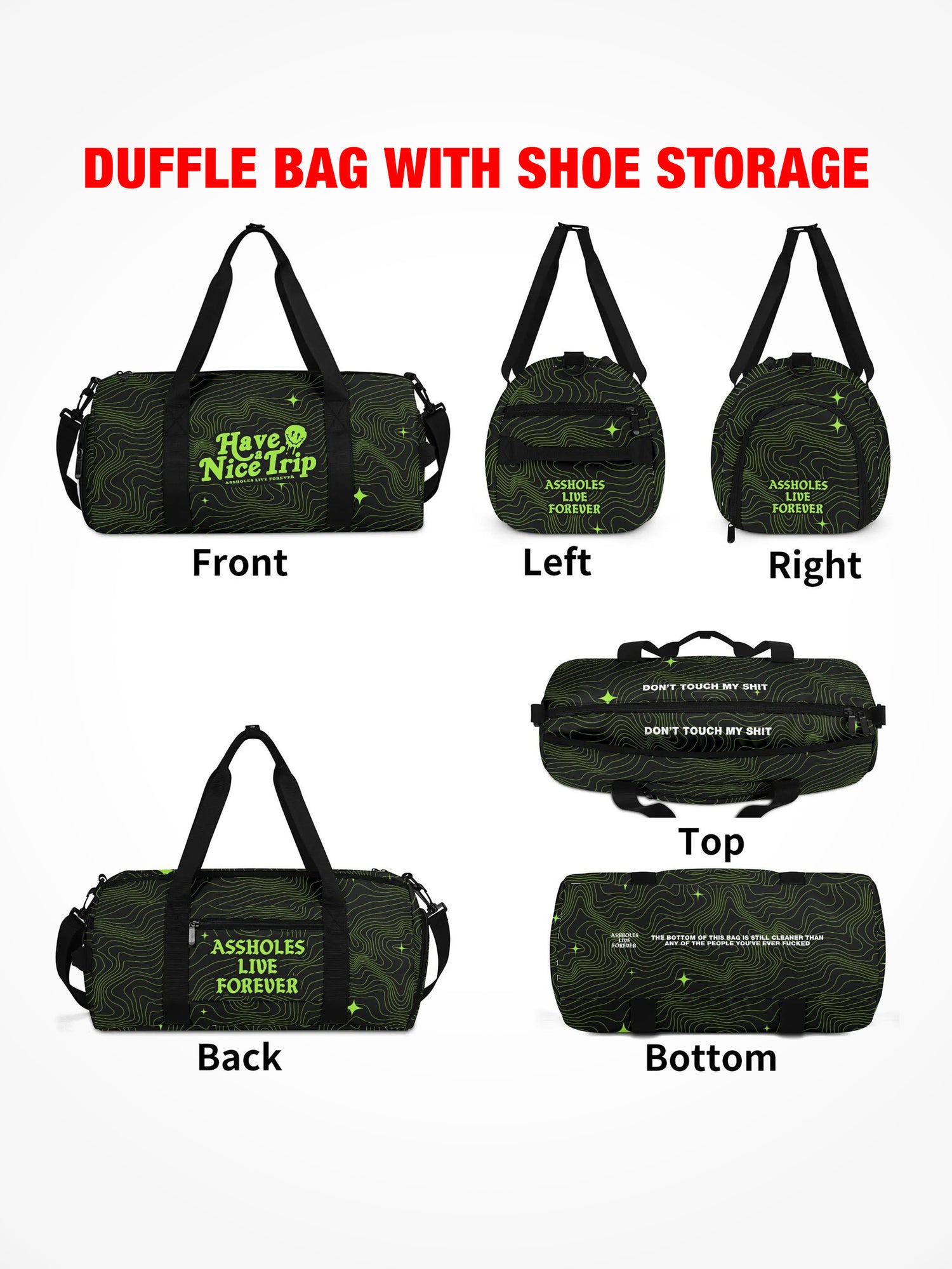 Duffle Bag - HAVE A NICE TRIP - Neon Scifi