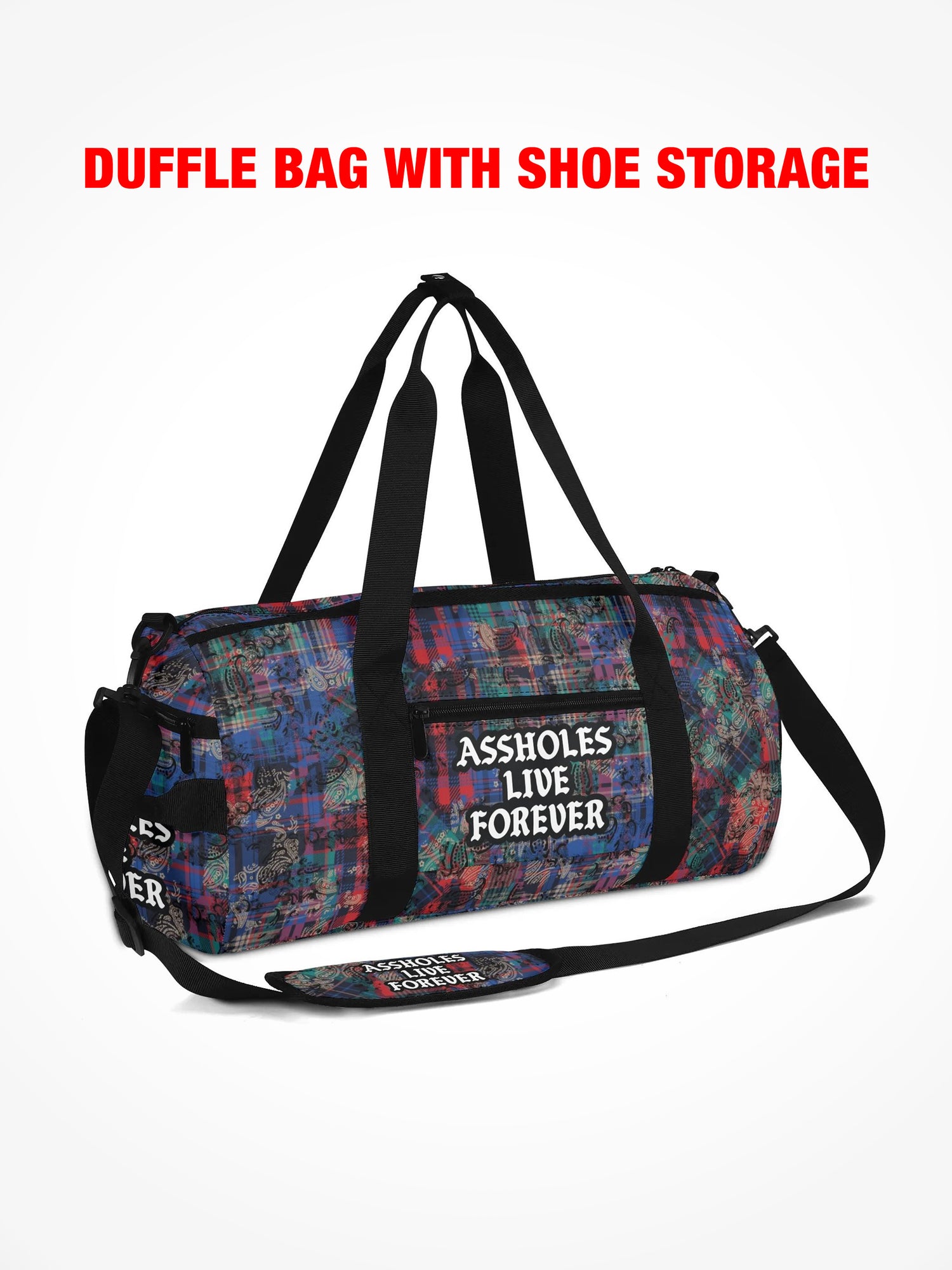 Duffle Bag - EMOTIONAL BAGGAGE - Plaid Paisley