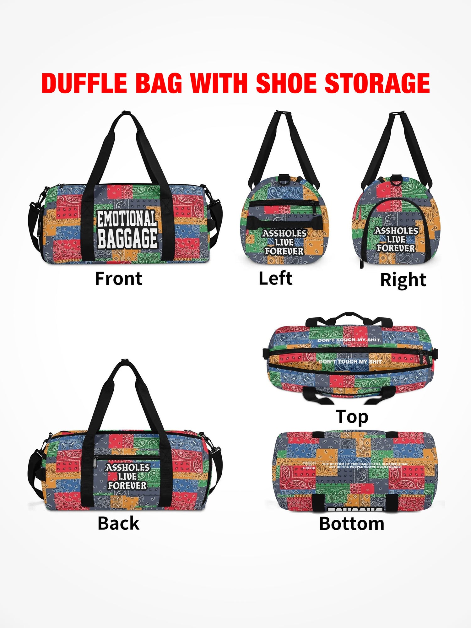 Duffle Bag - EMOTIONAL BAGGAGE - Primary Paisley