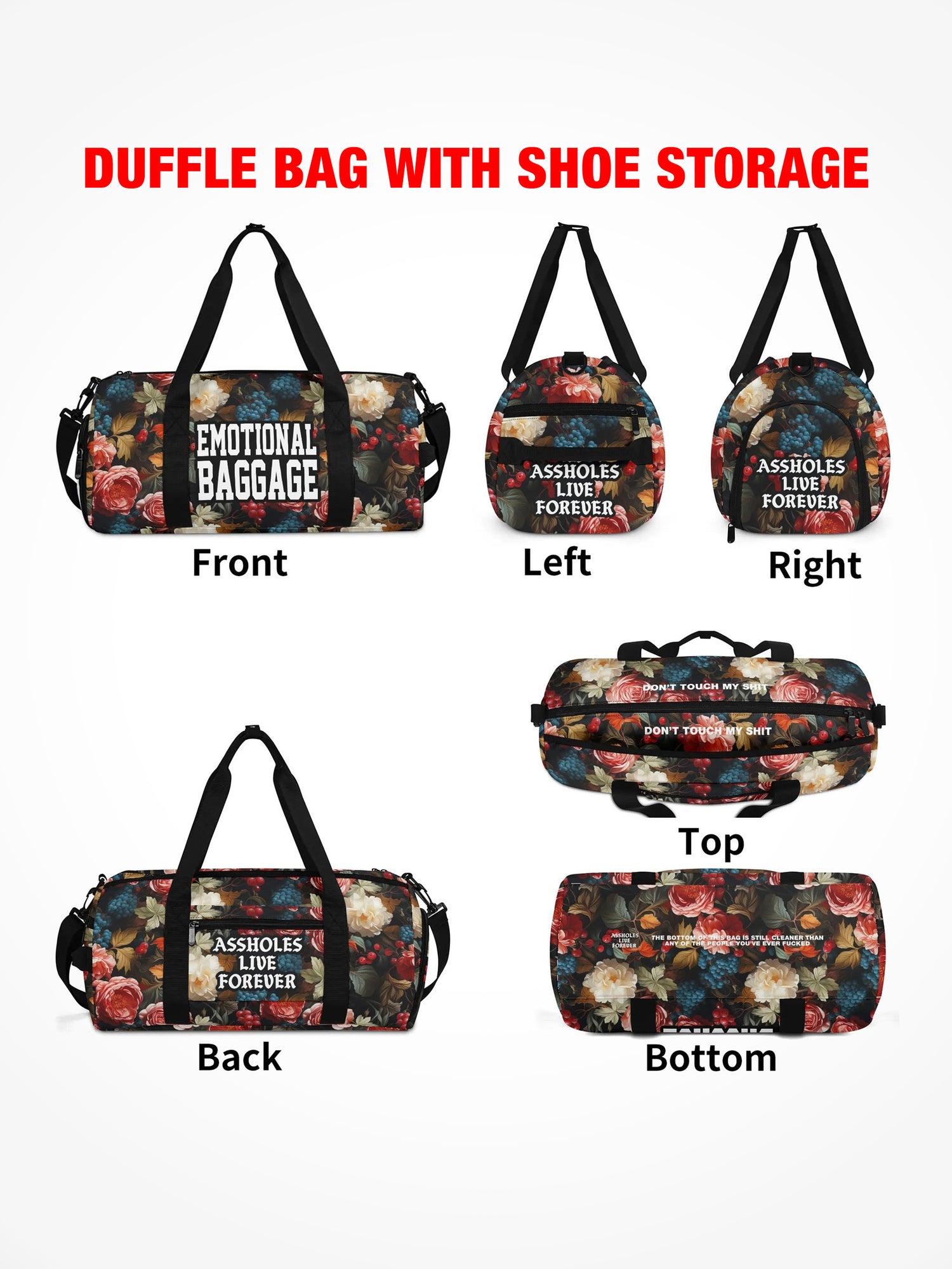 Duffle Bag - EMOTIONAL BAGGAGE - Renaissance Flowers