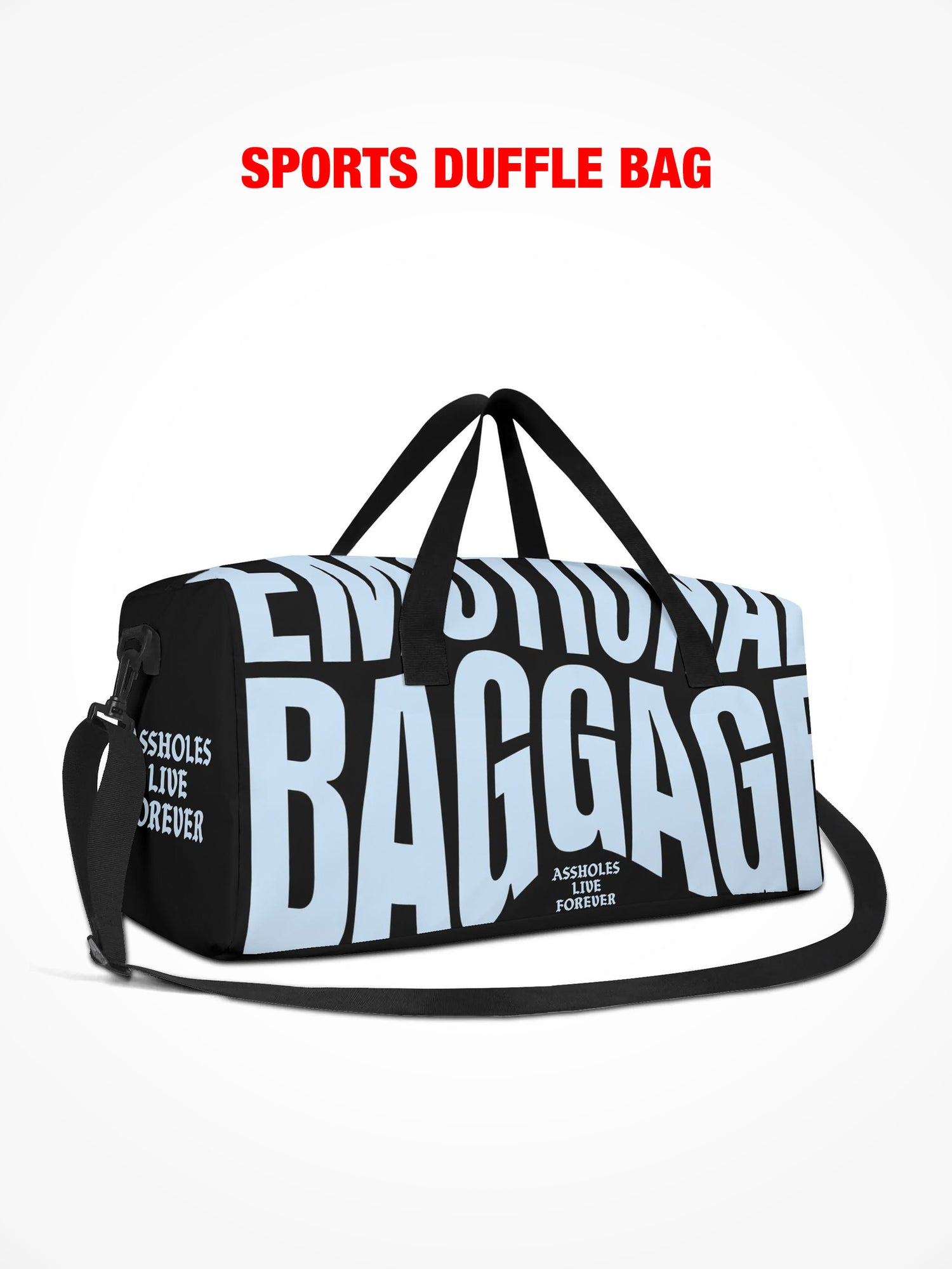 Sports Duffle Bag - Emotional Baggage Warped - Navy & Sky