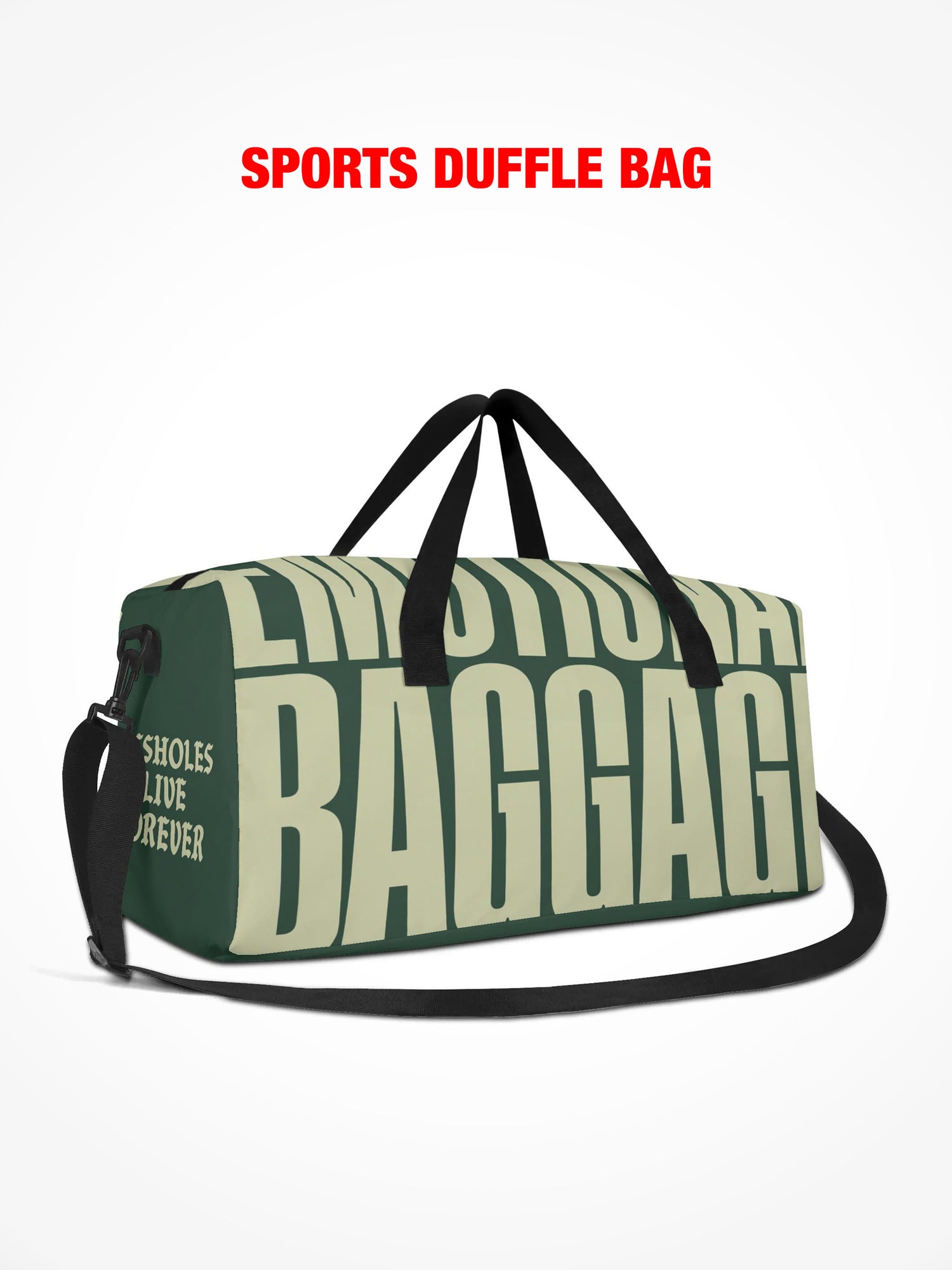 Sports Duffle Bag - Emotional Baggage - Olive & Army