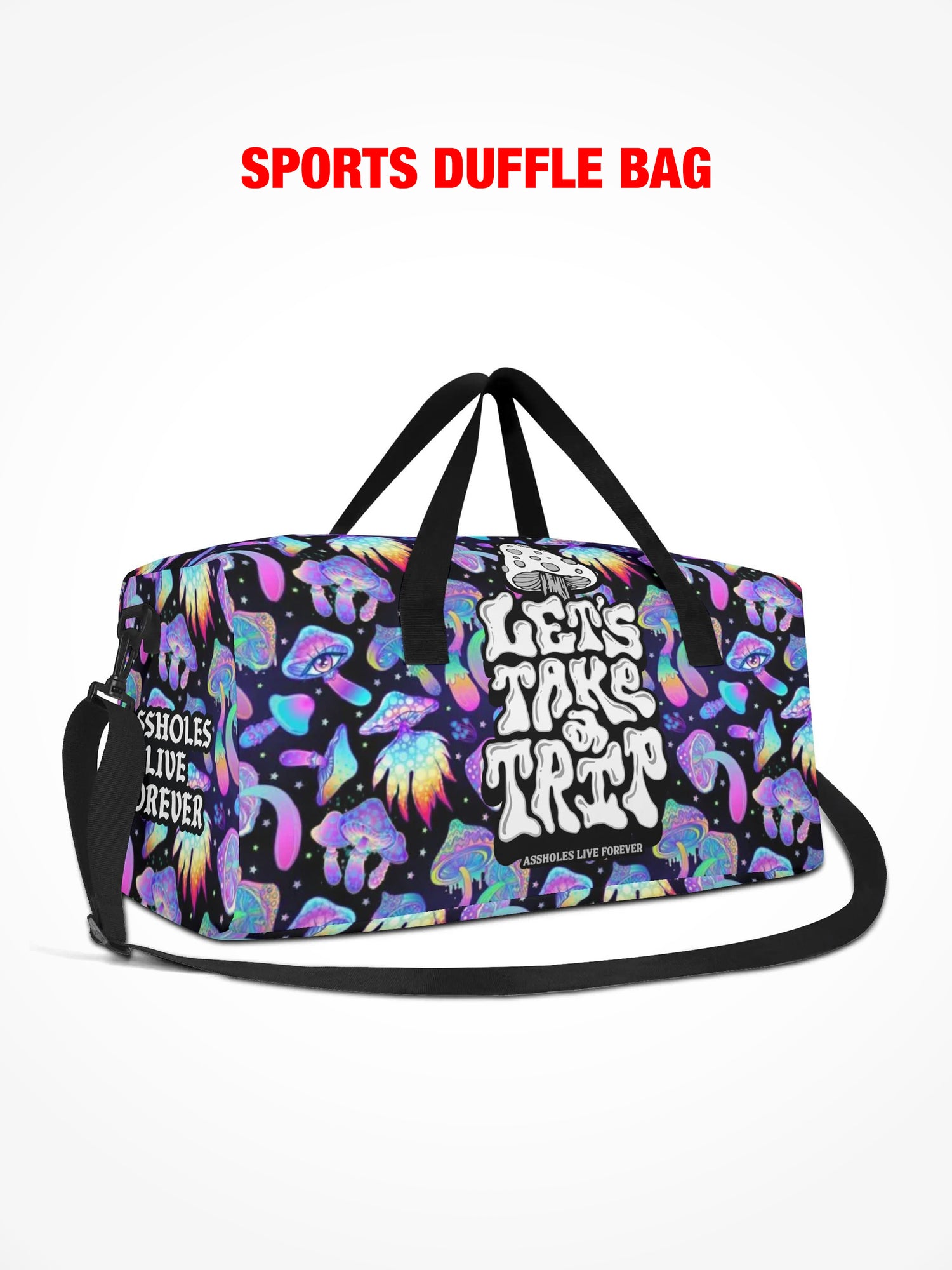 Sports Duffle Bag - Lets Take a Trip - OG Mushroom