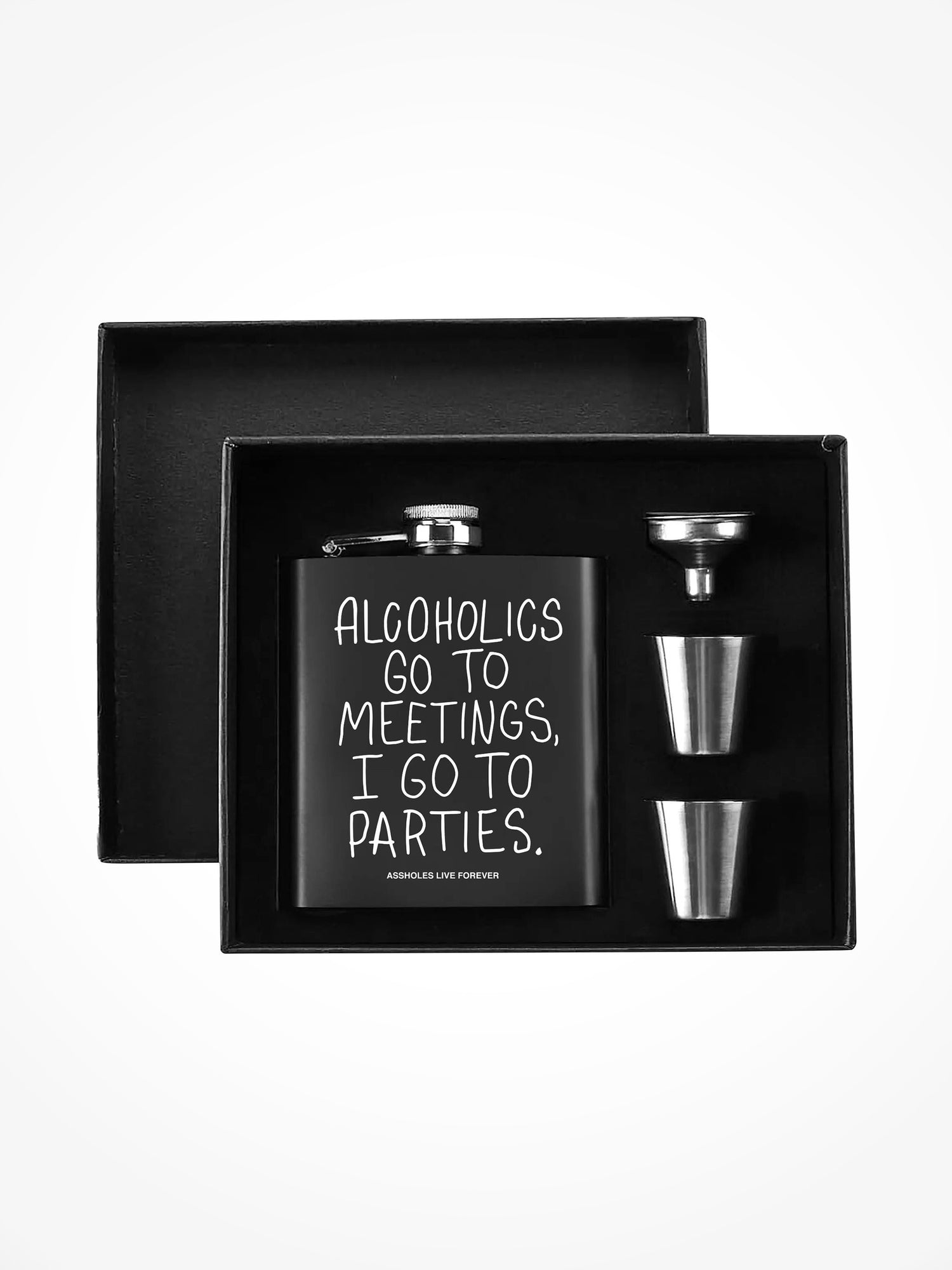 Flask Box Set - ALCOHOLICS GO TO MEETINGS
