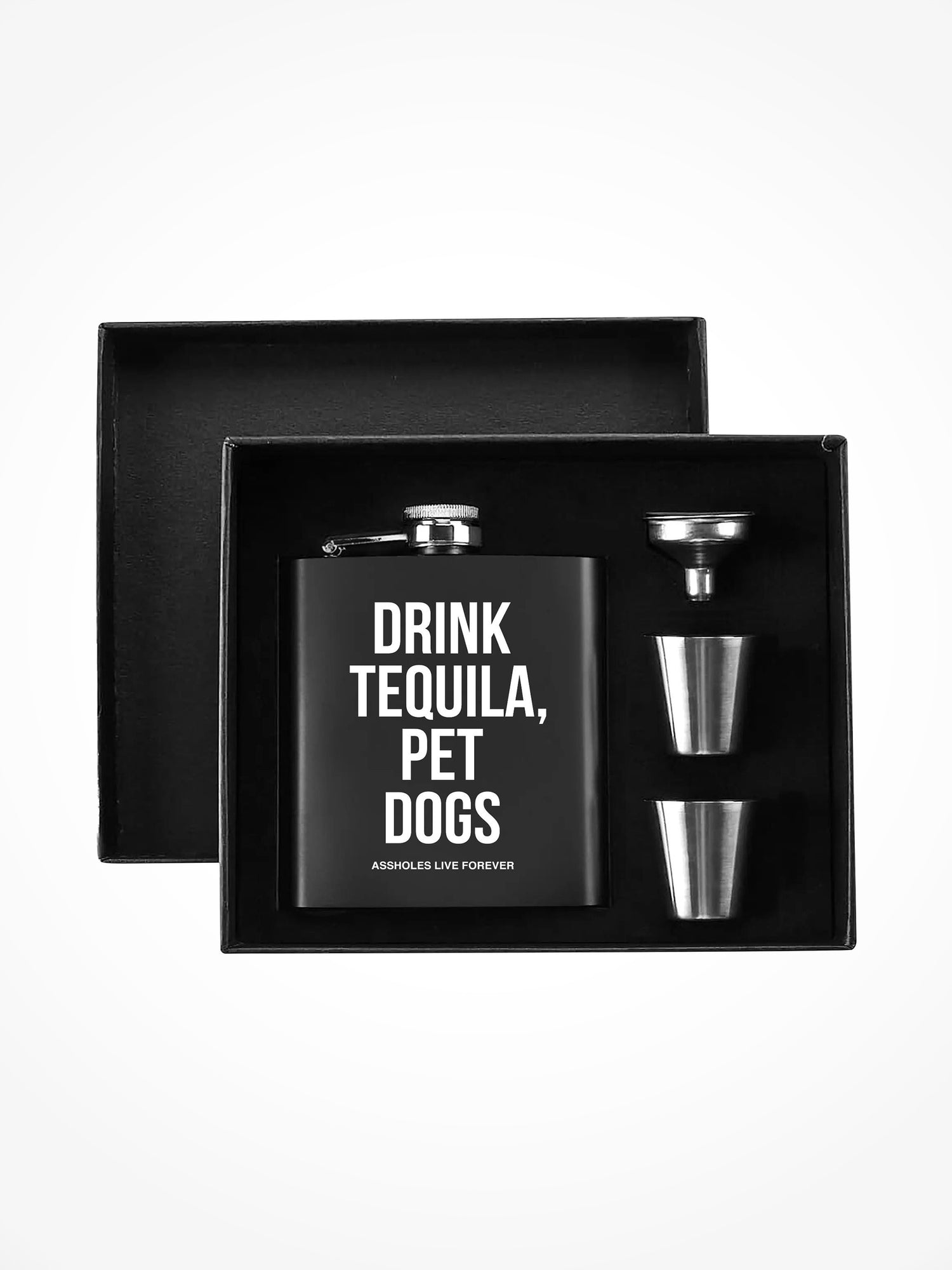 Flask Box Set - DRINK TEQUILA PET DOGS