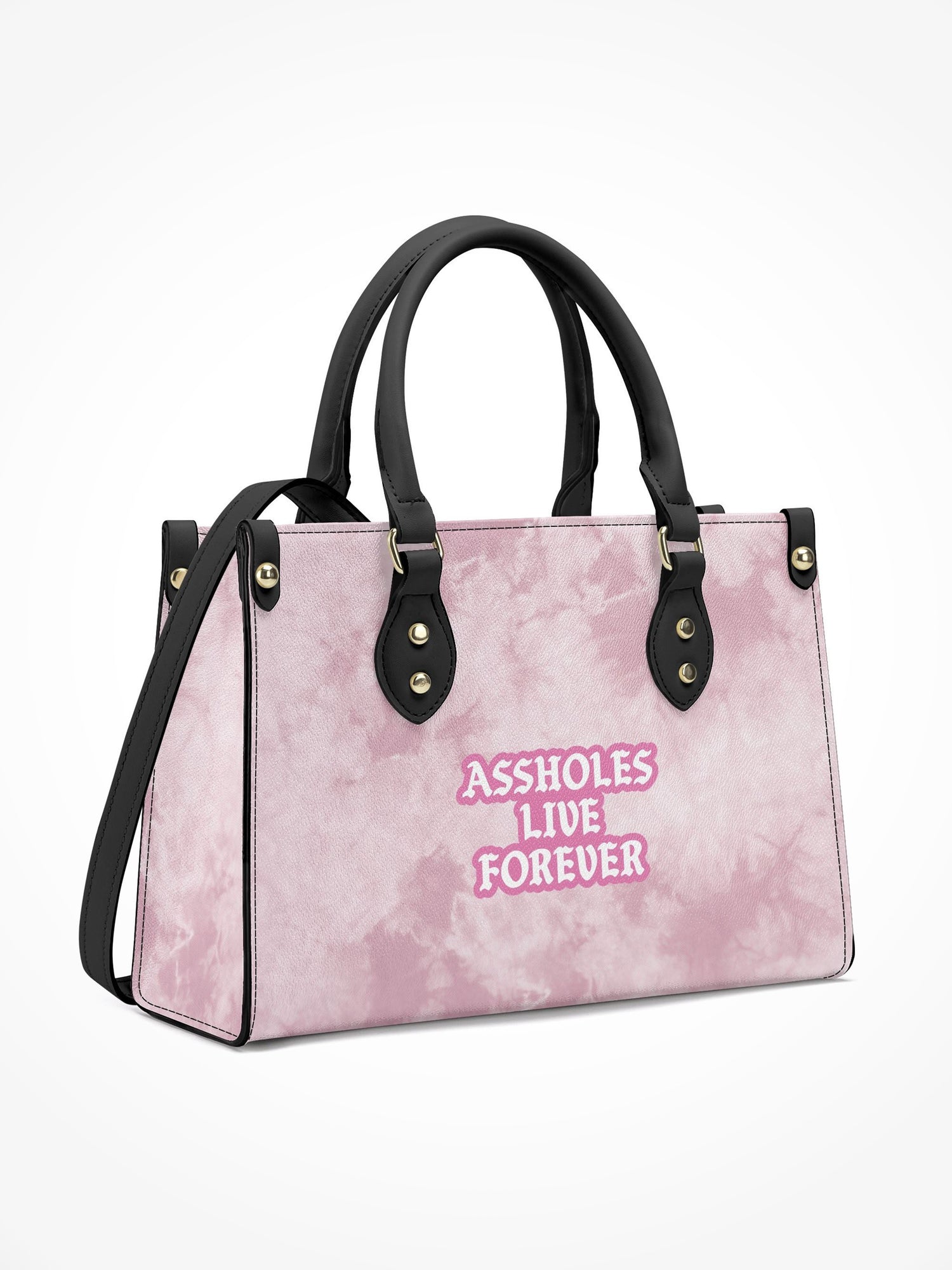 Handbag With Strap - Assholes College Pink Tie Dye