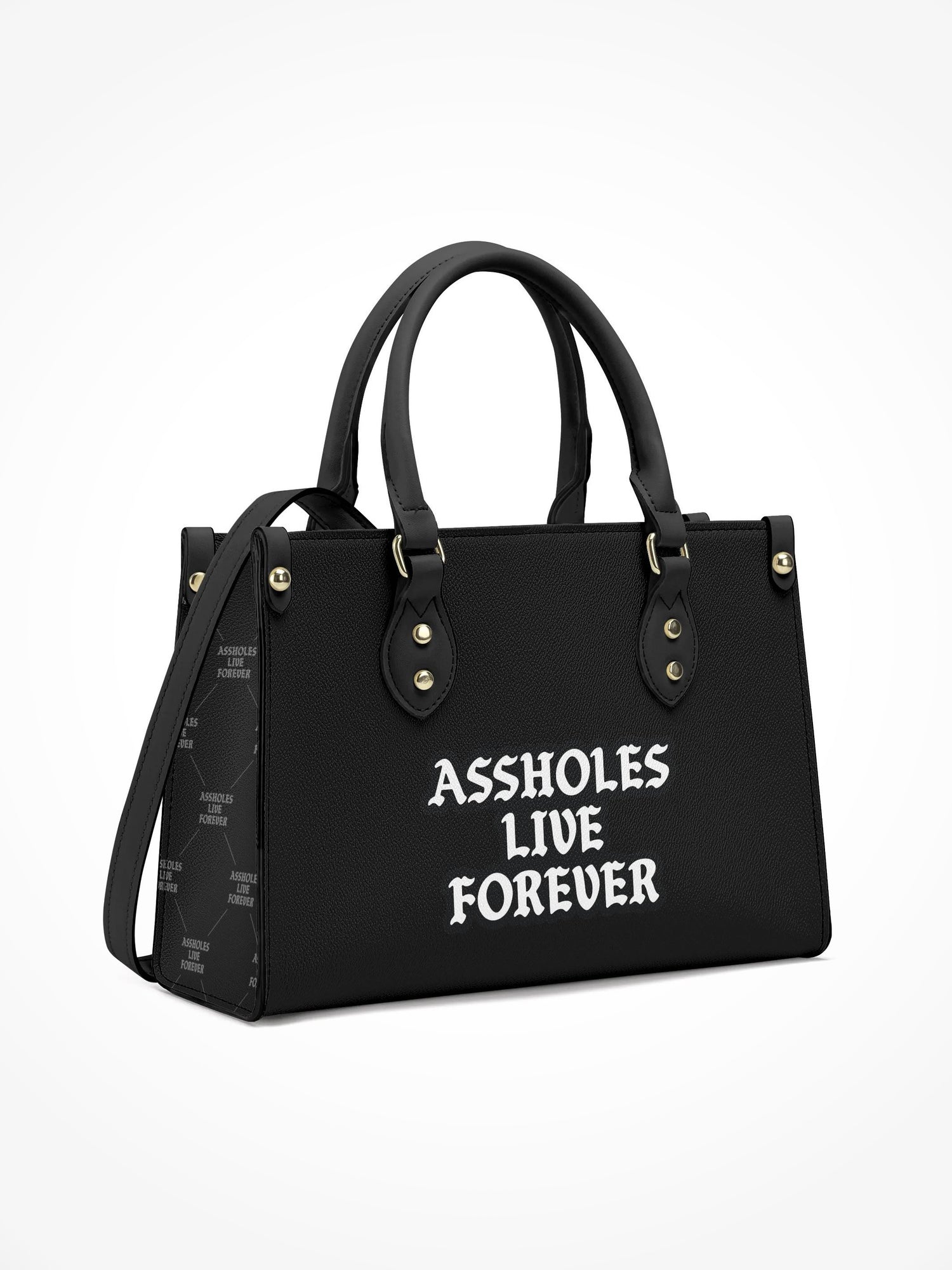 Handbag With Strap - ASSHOLE WORLD BLACK