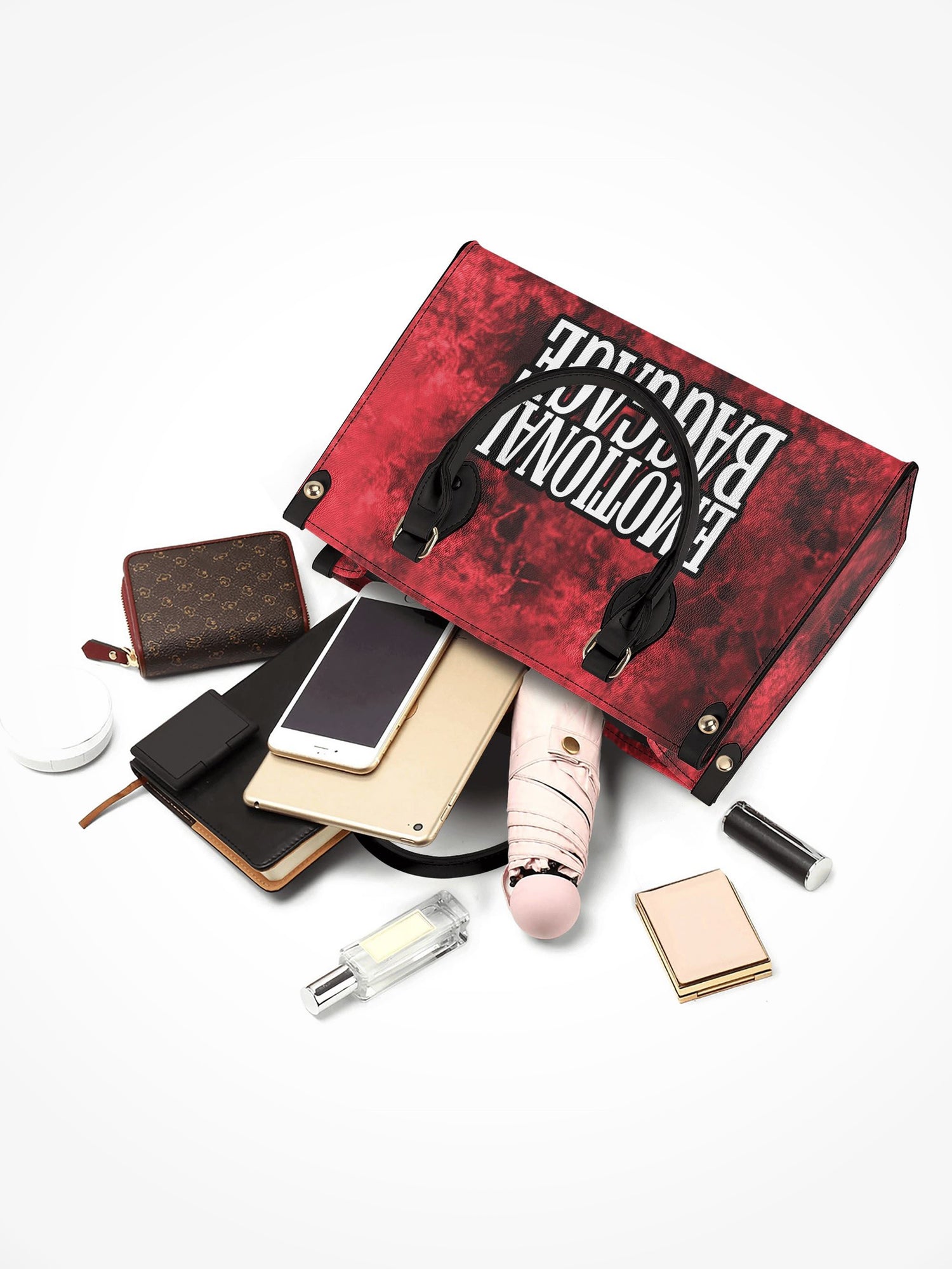 Handbag With Strap - Emotional Baggage Red Tie Dye