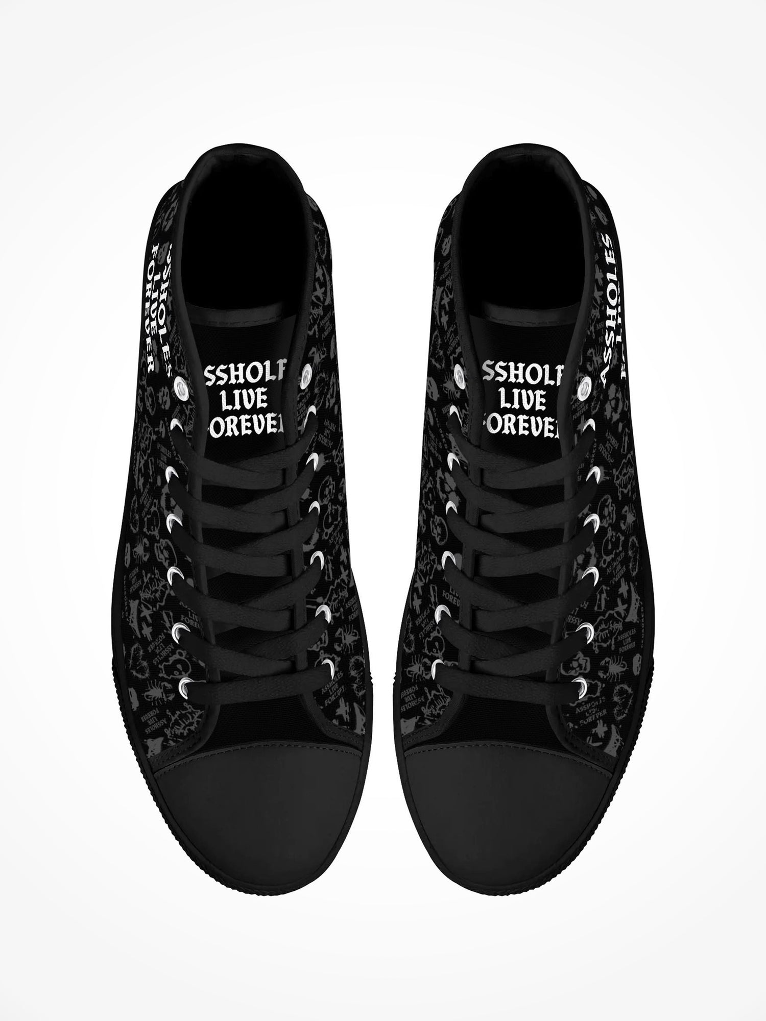 Mens High Top Canvas Shoes - ALF Scorpion Graffiti