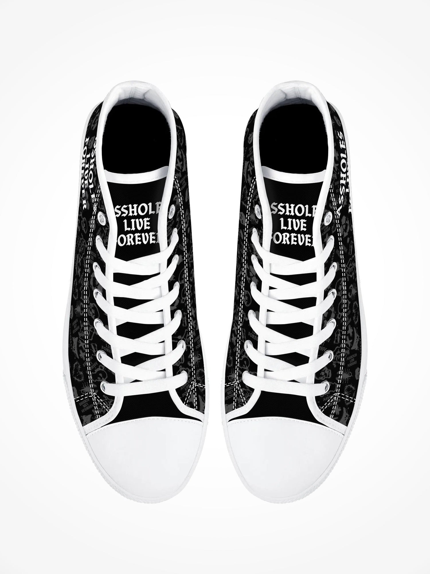 Mens High Top Canvas Shoes - ALF Scorpion Graffiti