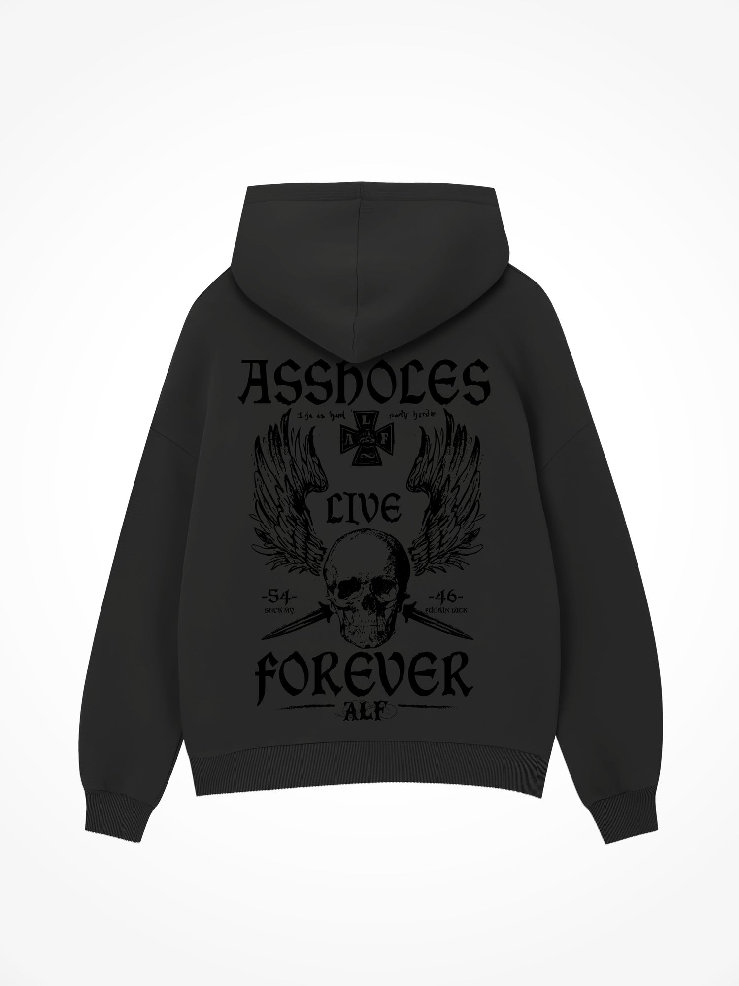 ALF Blackout Flying Skull - Black Hoodie