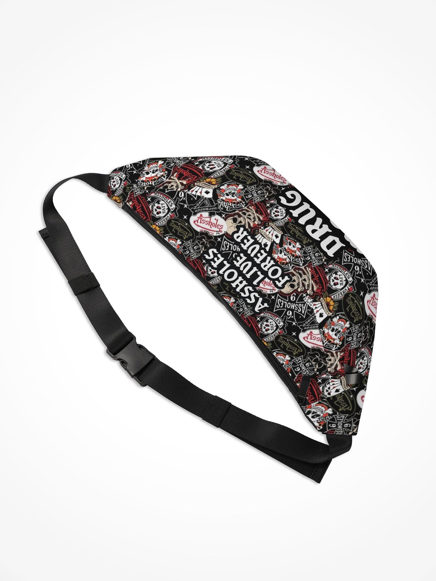 Large Fanny Pack - Biker Patches Drug Money