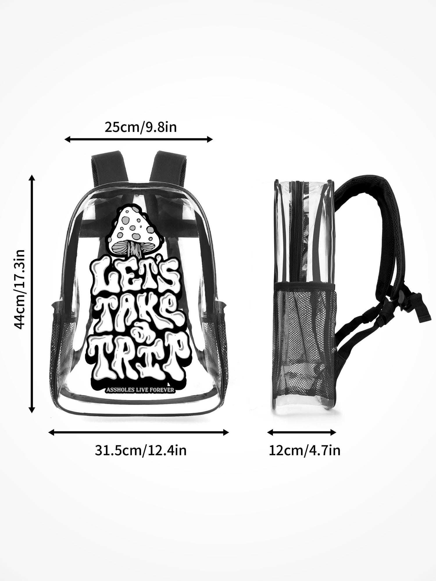Transparent Backpack - Lets Take A Trip