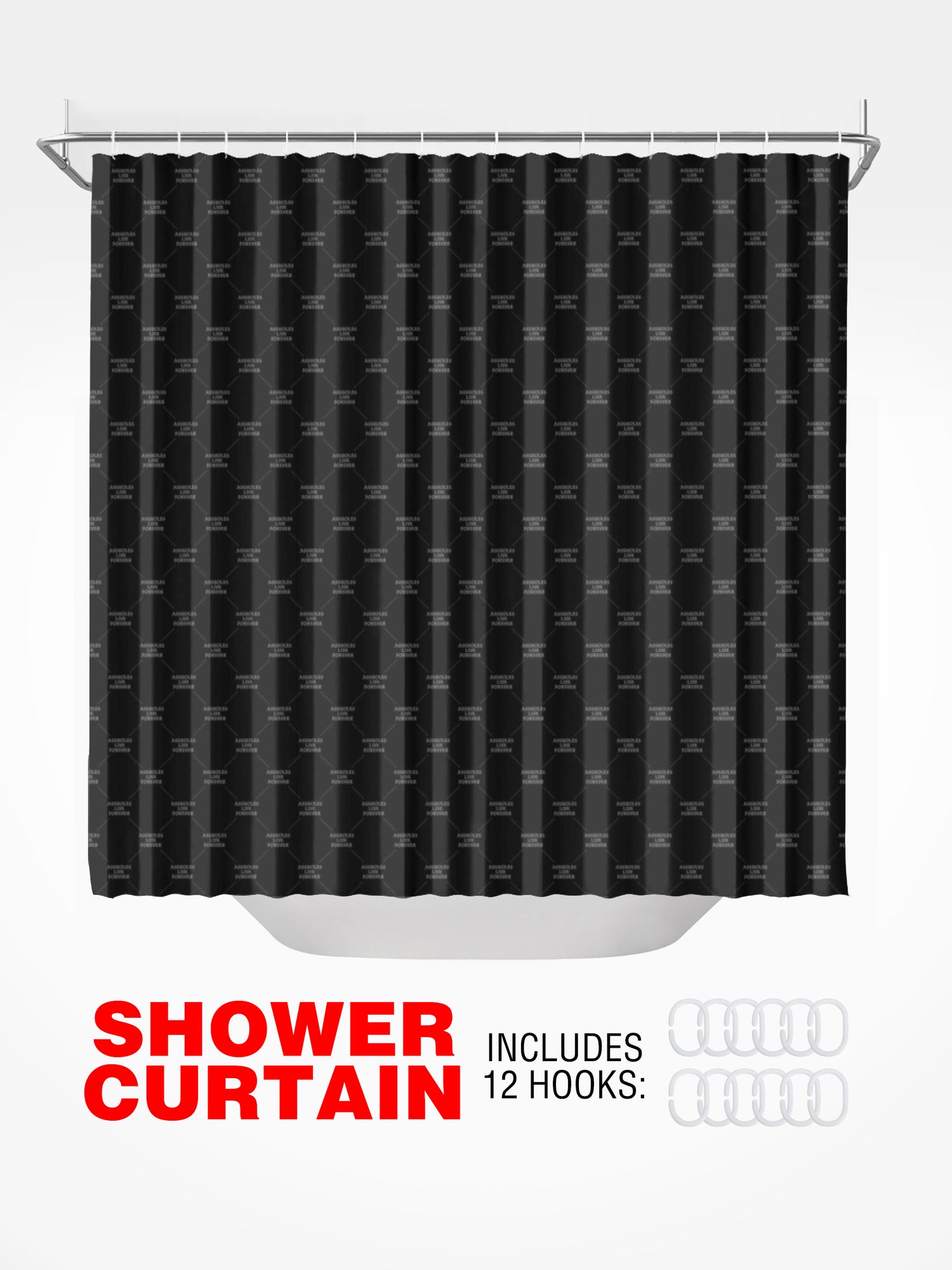 Shower Curtain - ALF BLACK TILE