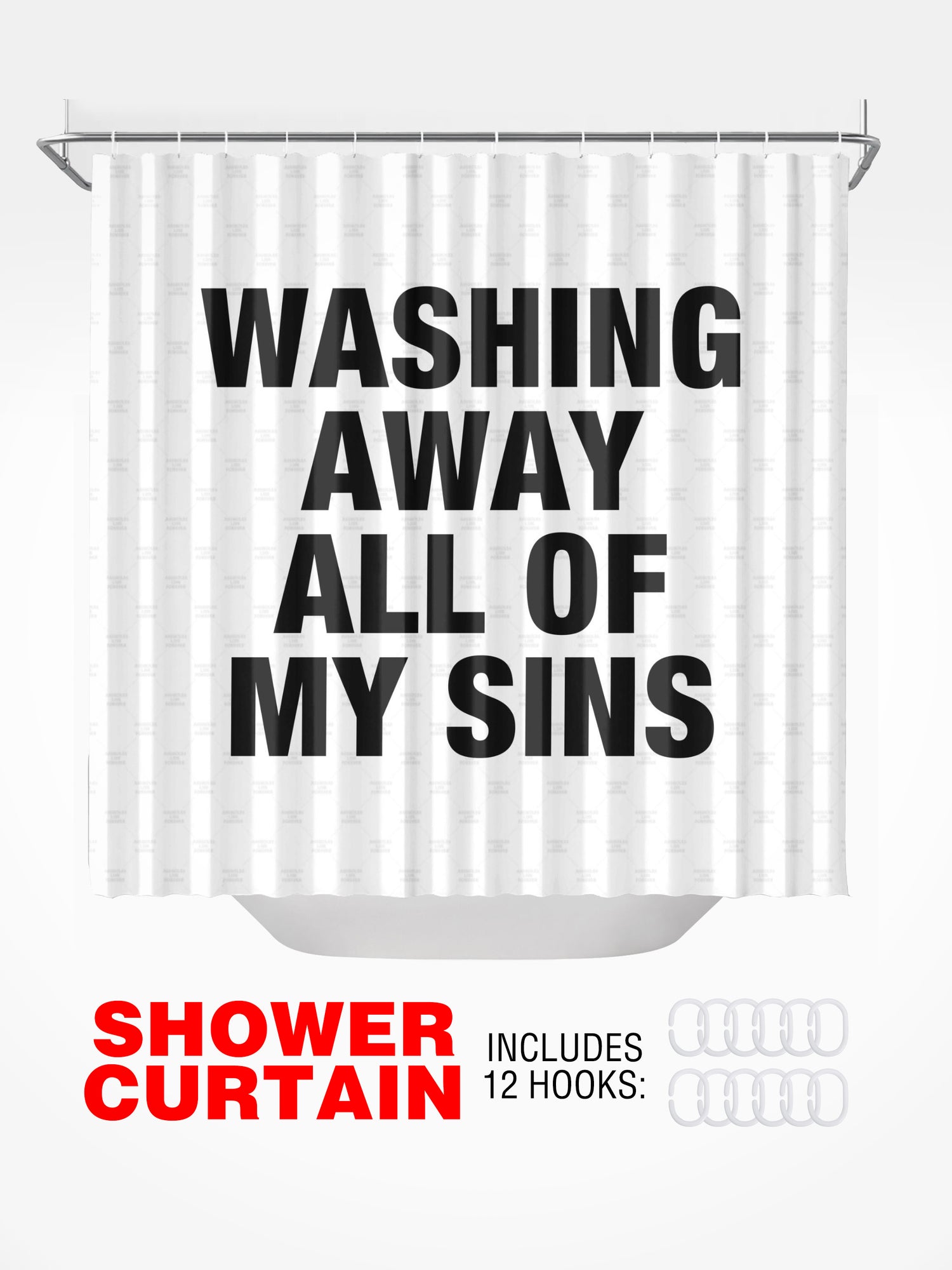 Shower Curtain - WASHING SINS