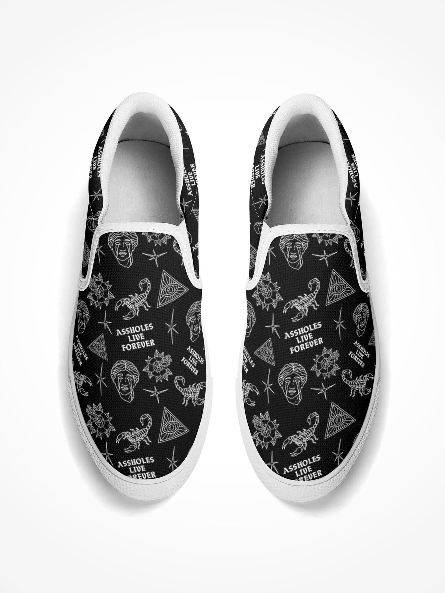 Mens Rubber Slip On Shoes - ALF Scorpion White Sole
