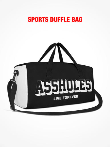 Sports Duffle - ALF Block Letter Black/White
