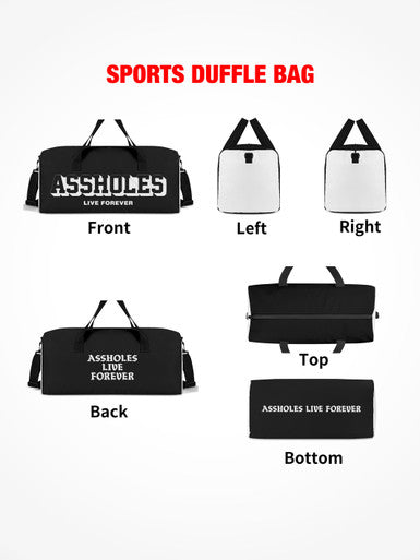 Sports Duffle - ALF Block Letter Black/White