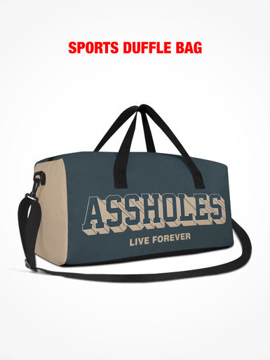 Sports Duffle - ALF Block Letters Navy/Beige