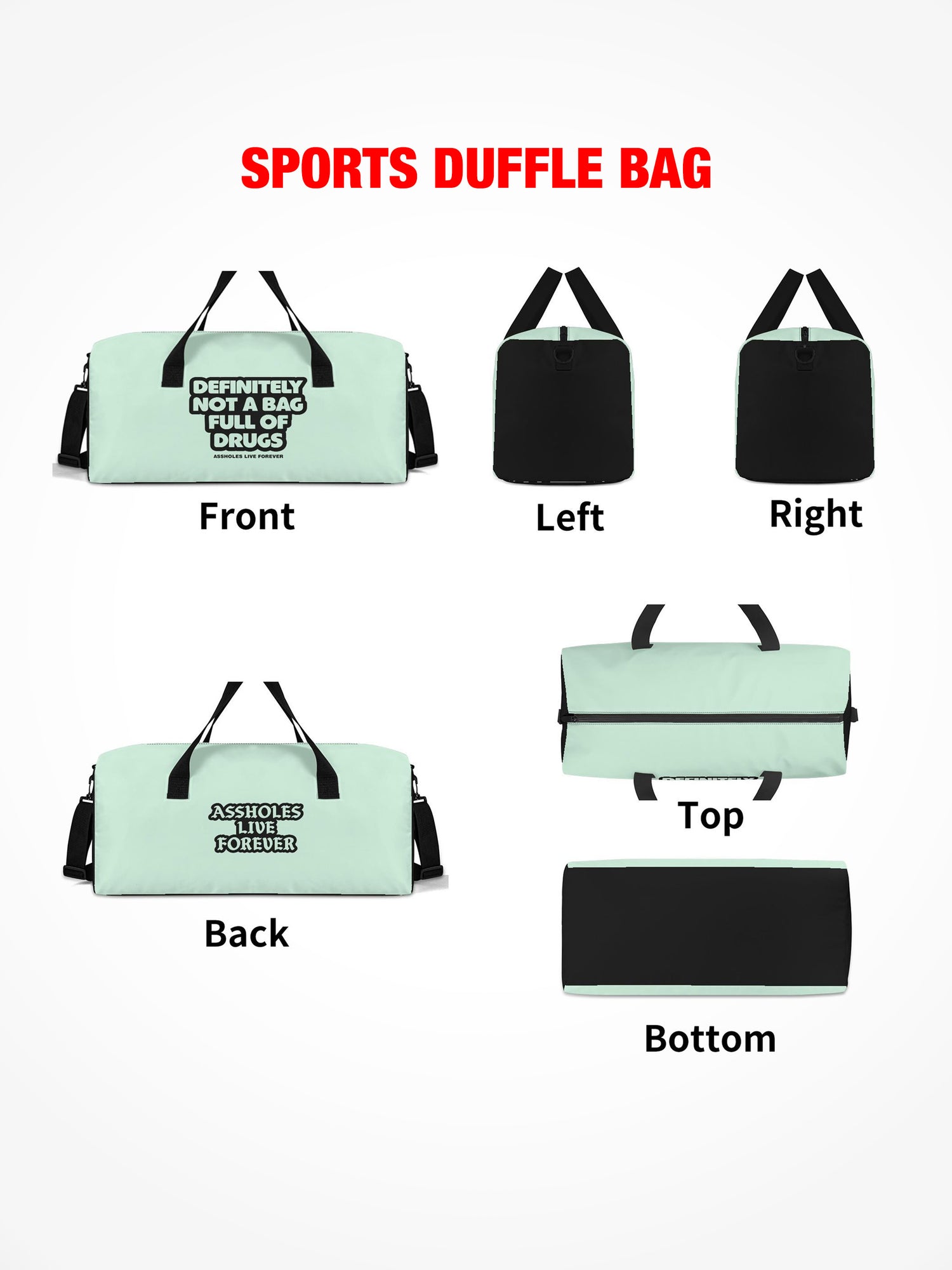 Sports Duffle - Definitely Not A Bag Full Of Drugs - Teal