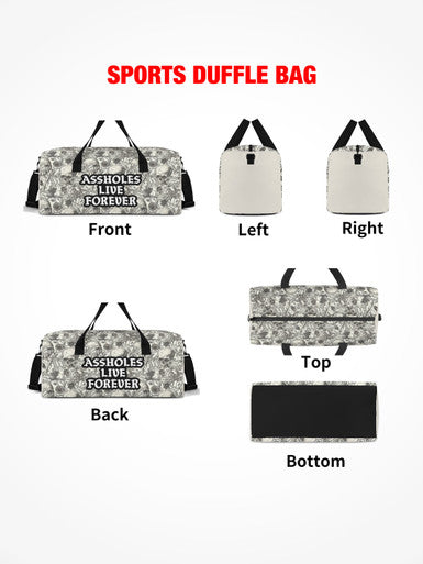 Sports Duffle - ALF Skull Flowers