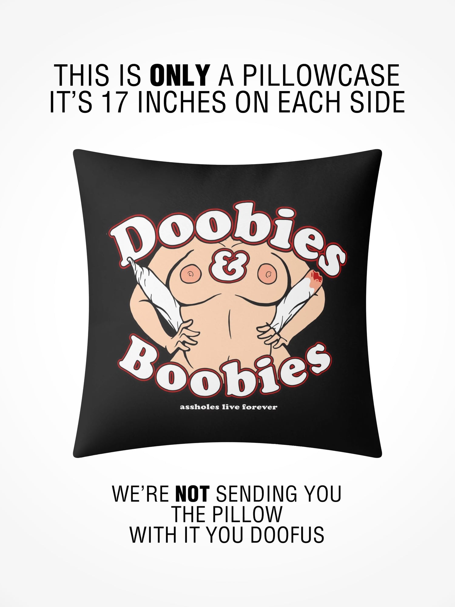 Pillow Case - DOOBIES & BOOBIES BLACK