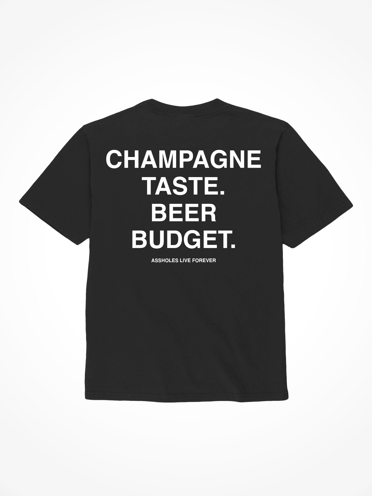 Champagne Taste - Black T-Shirt