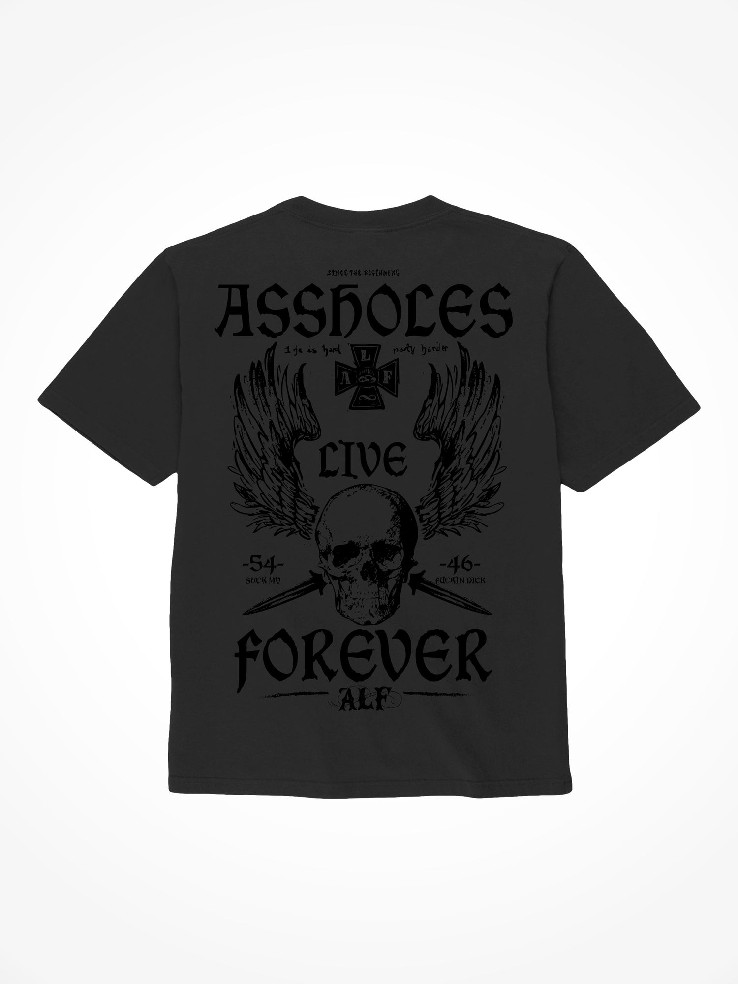 ALF Blackout Flying Skull - Black T-Shirt
