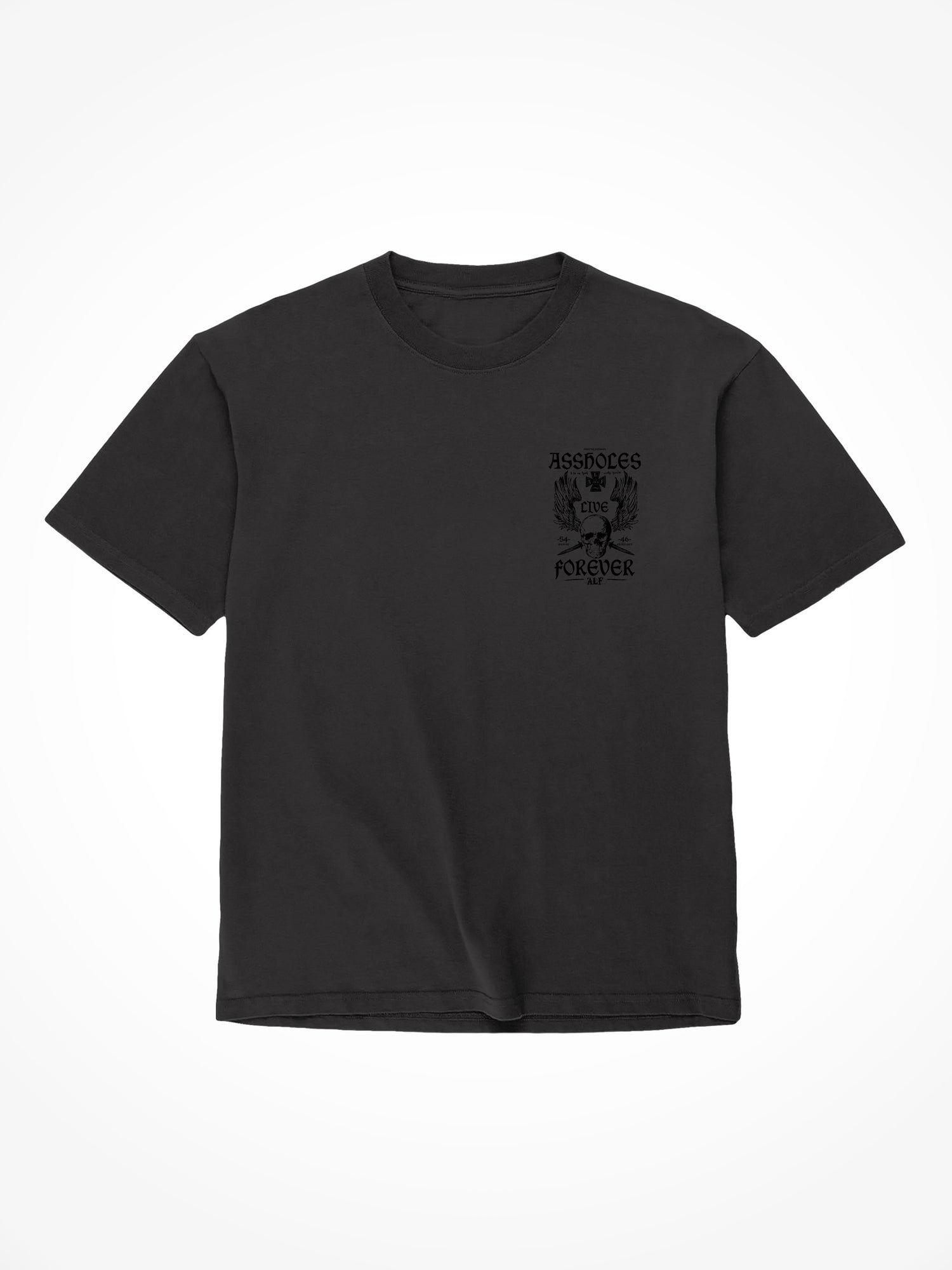 ALF Blackout Flying Skull - Black T-Shirt