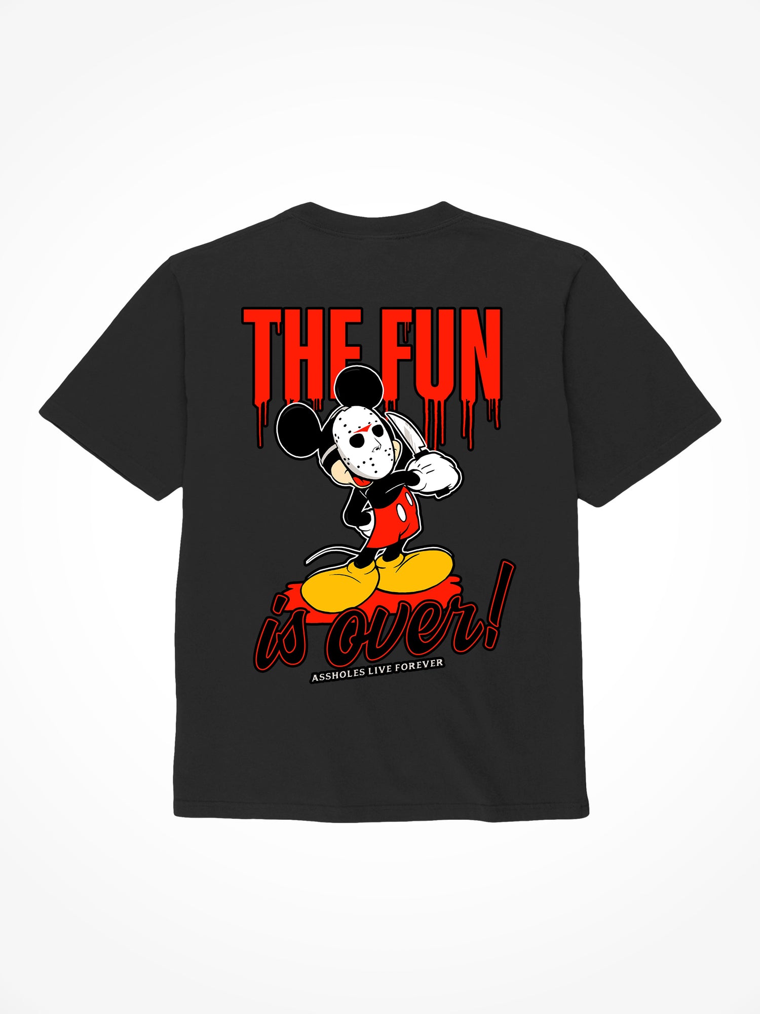 The Fun is Over Mickey- Black T-Shirt